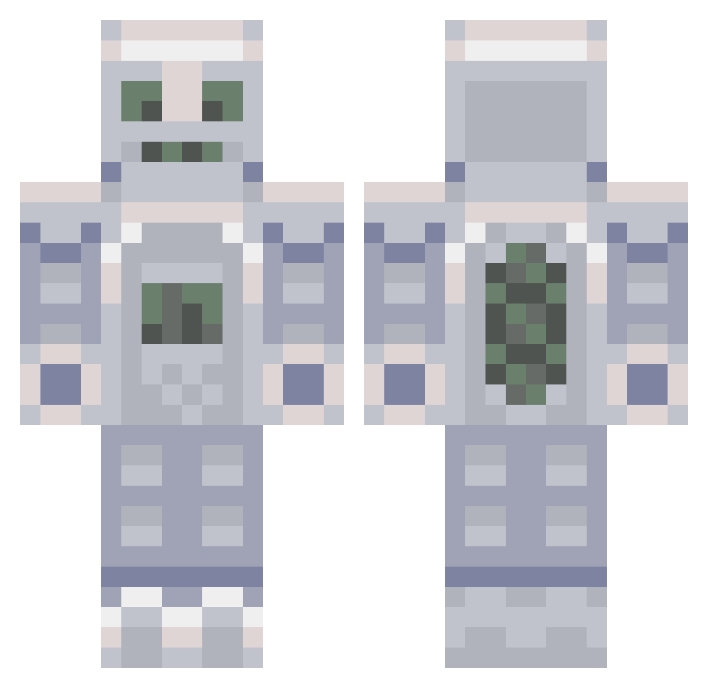 WhaleBird Minecraft skin, front and back view