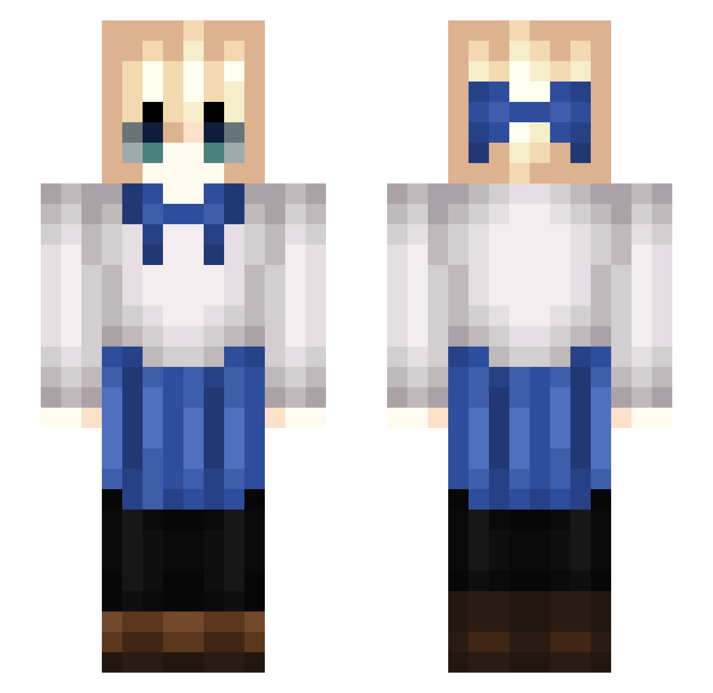 jbatk Minecraft skin, front and back view
