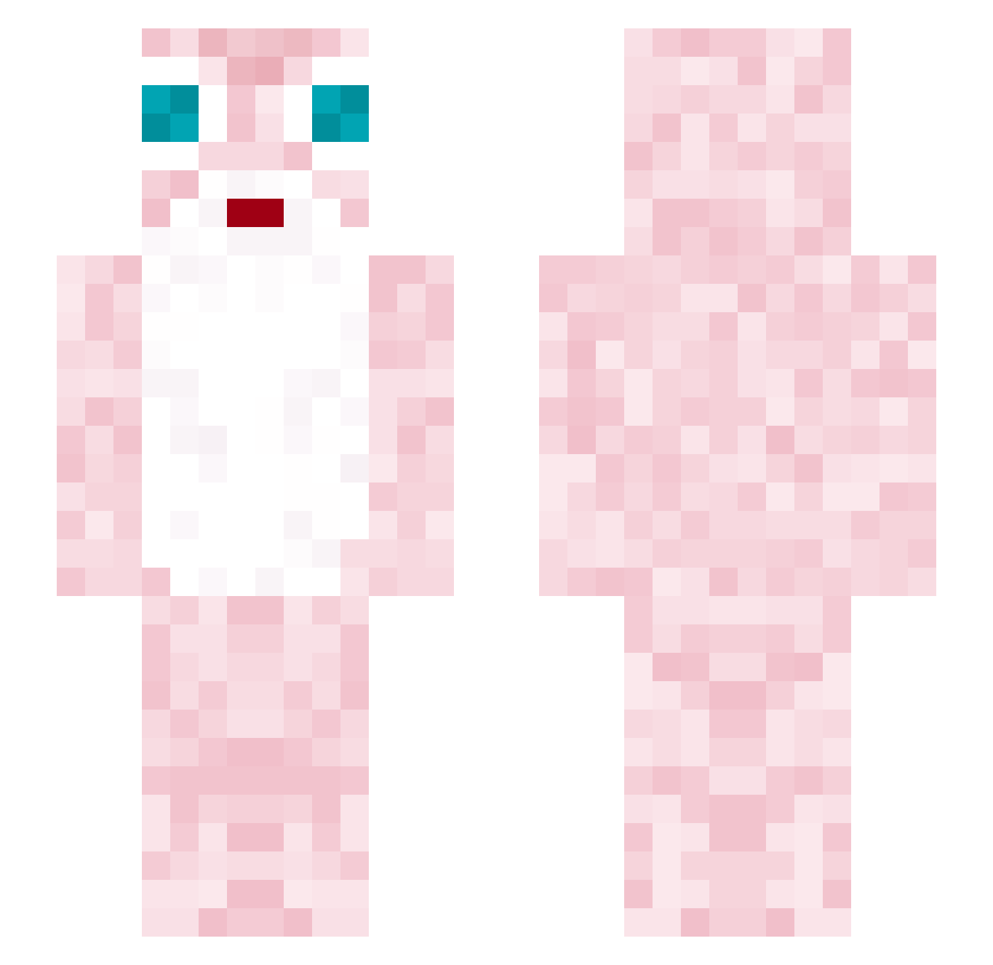 umakemecry Minecraft skin, front and back view