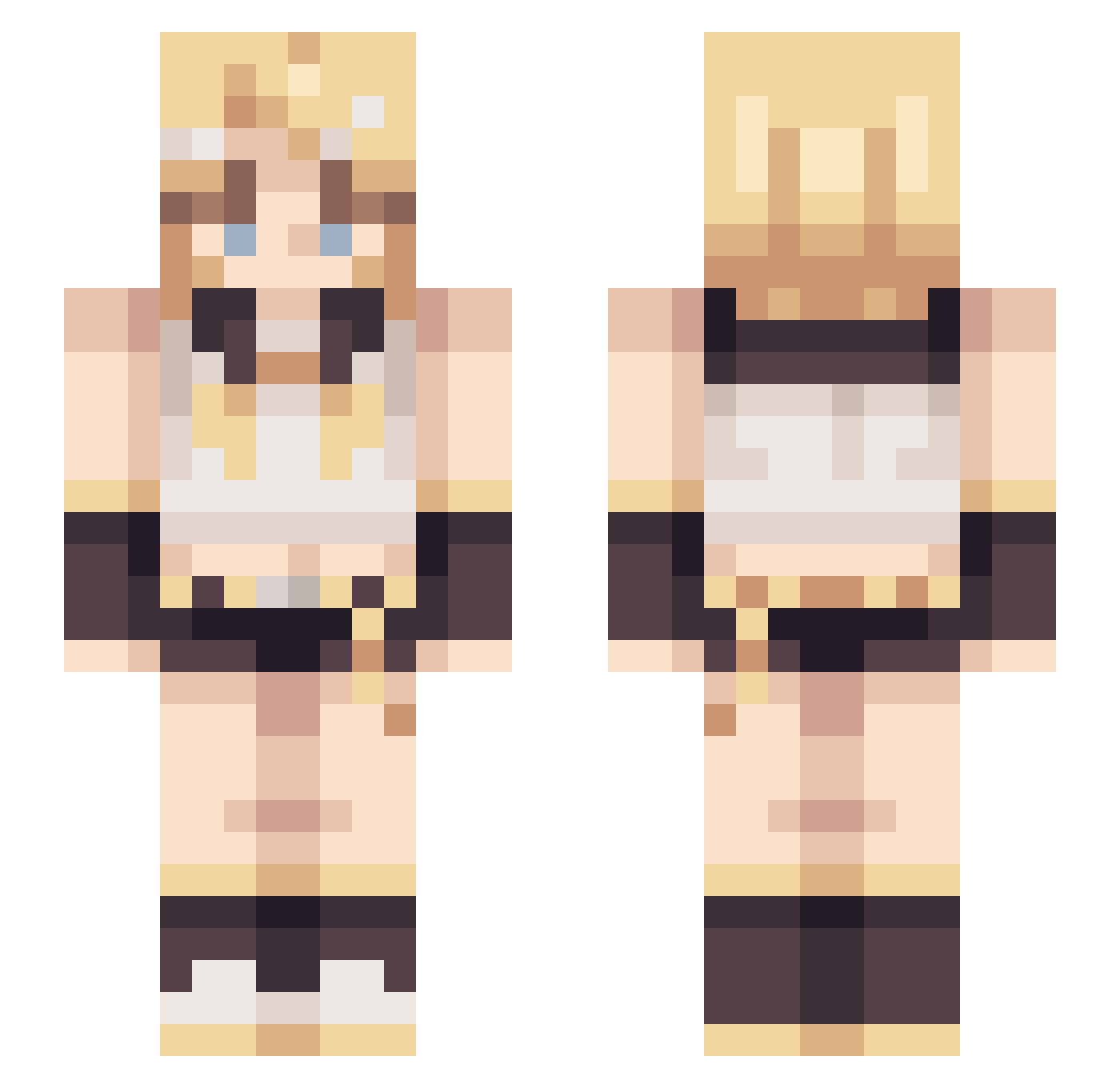 DrVodkaa Minecraft skin, front and back view