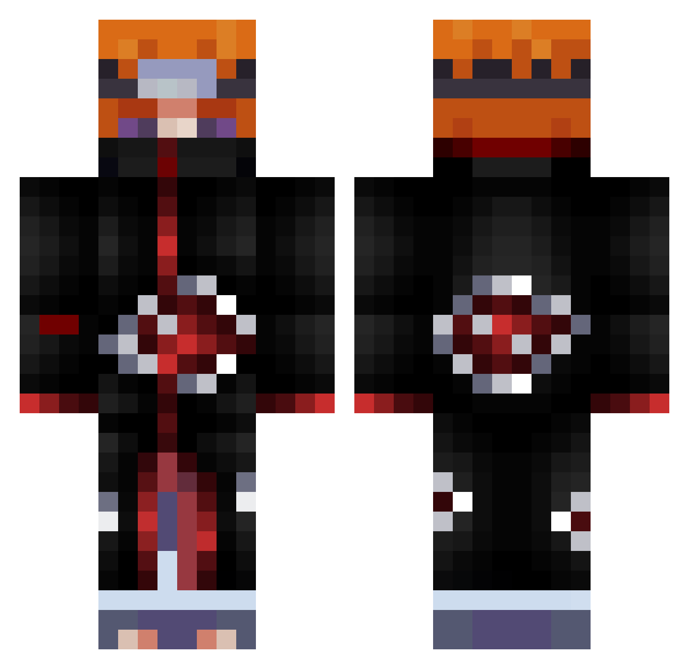 Pupinha Minecraft skin, front and back view