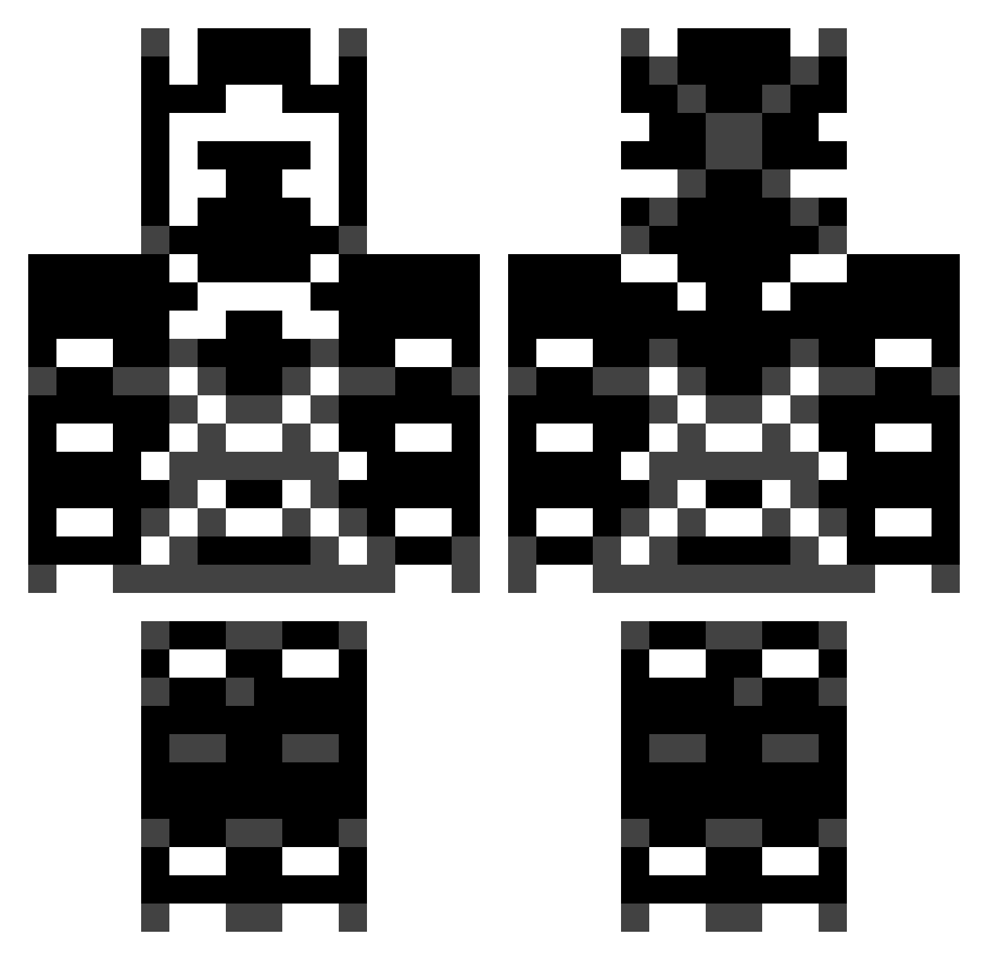 Doderant Minecraft skin, front and back view