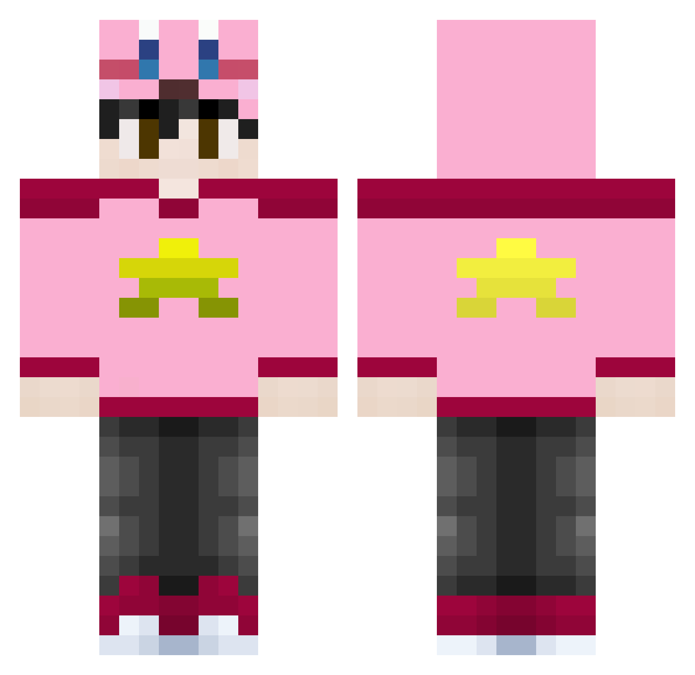 KamiSqmf Minecraft skin, front and back view