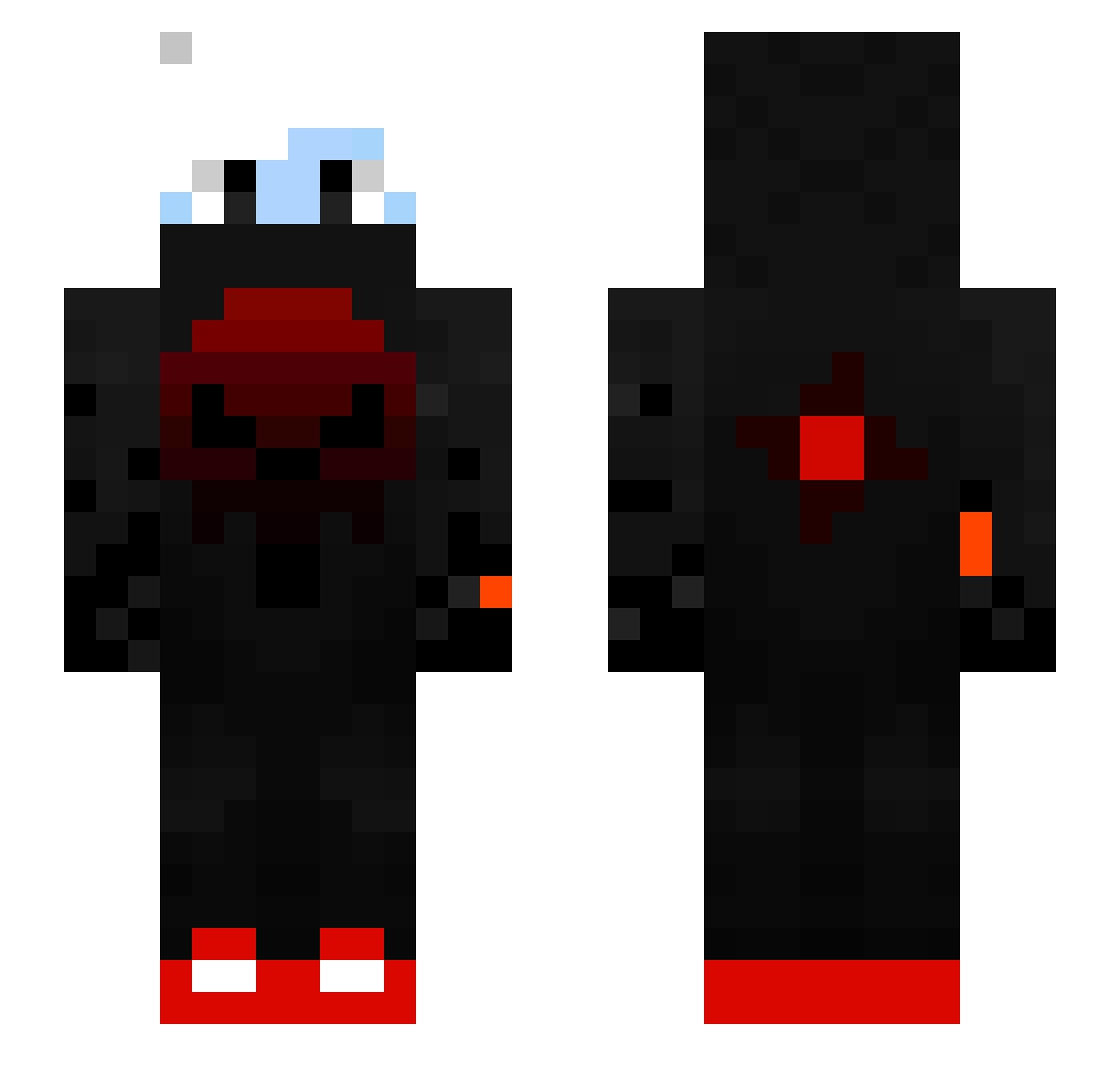 vUNOv Minecraft skin, front and back view