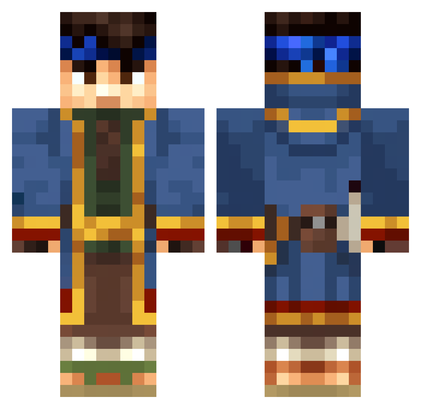 SpaceSmaran Minecraft skin, front and back view