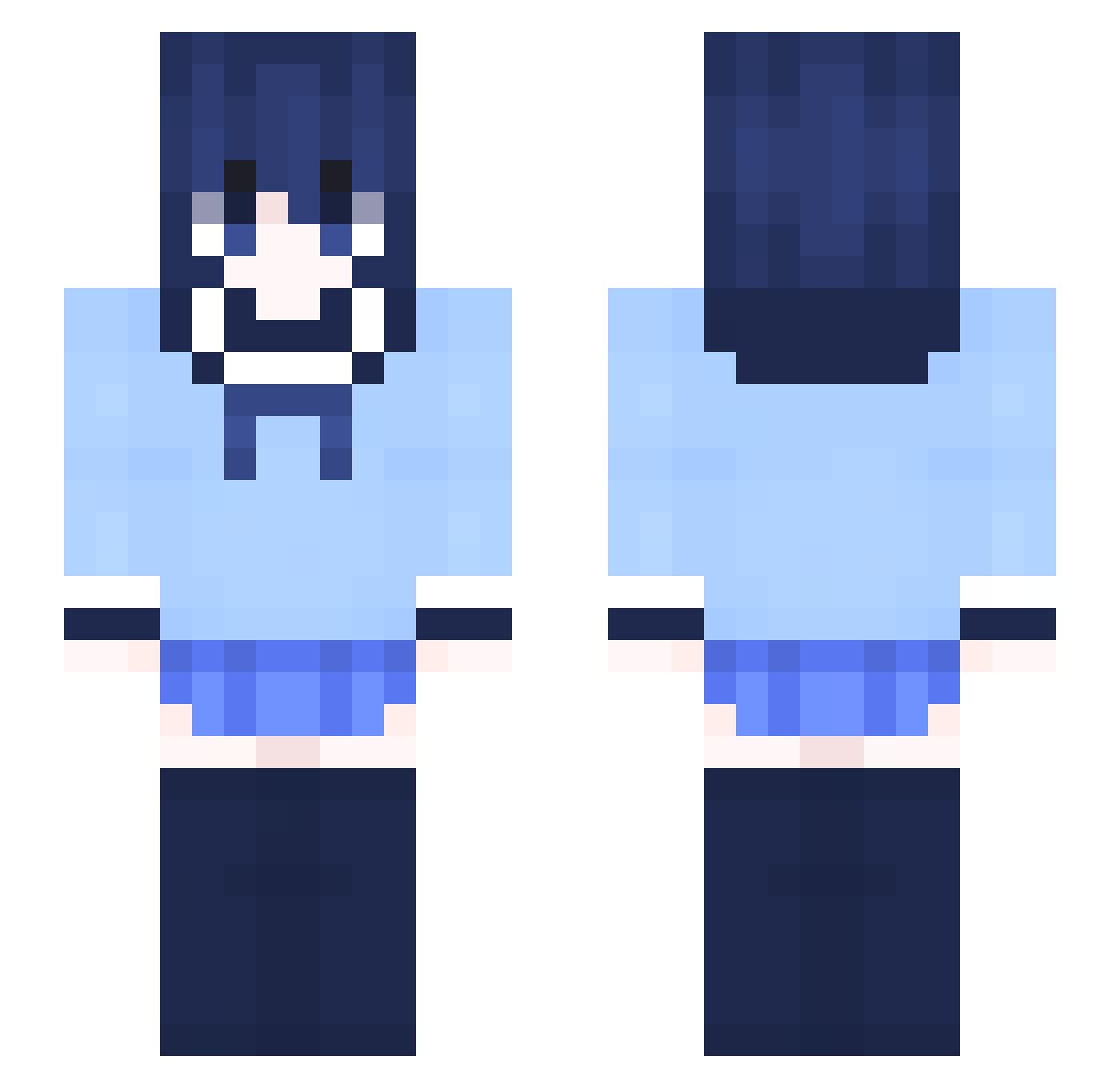 vingt Minecraft skin, front and back view