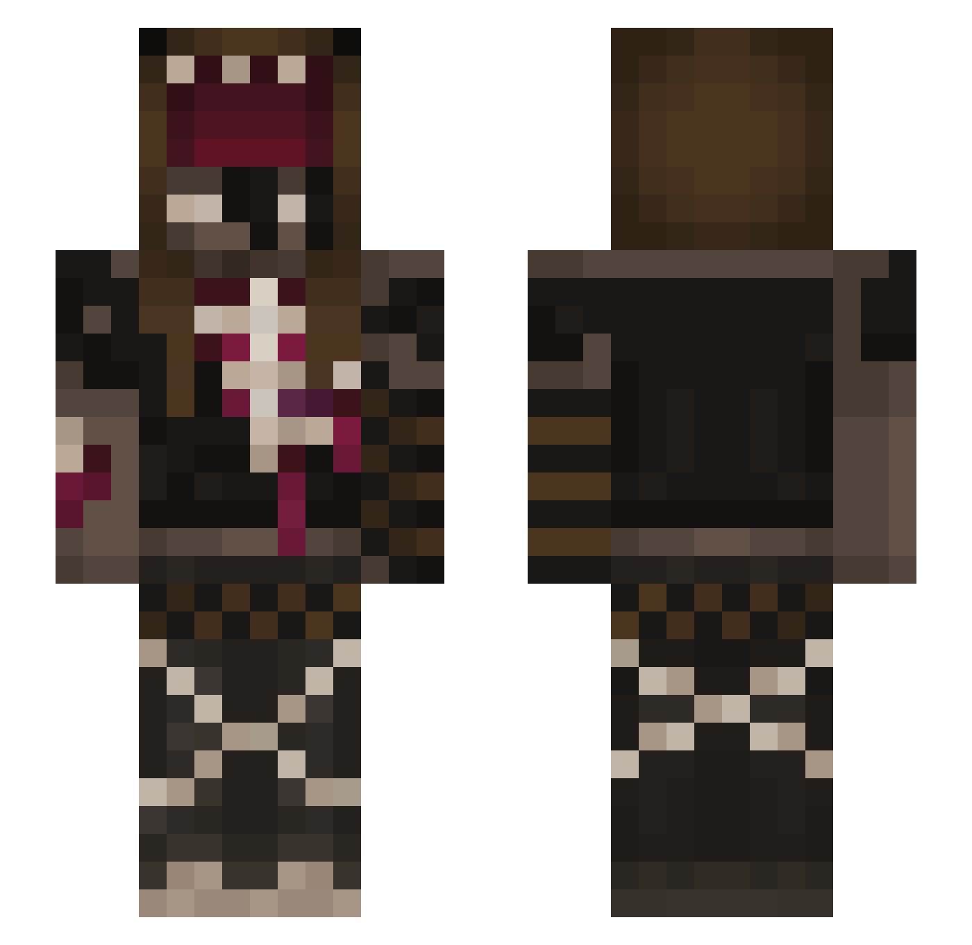 MaryPieE Minecraft skin, front and back view