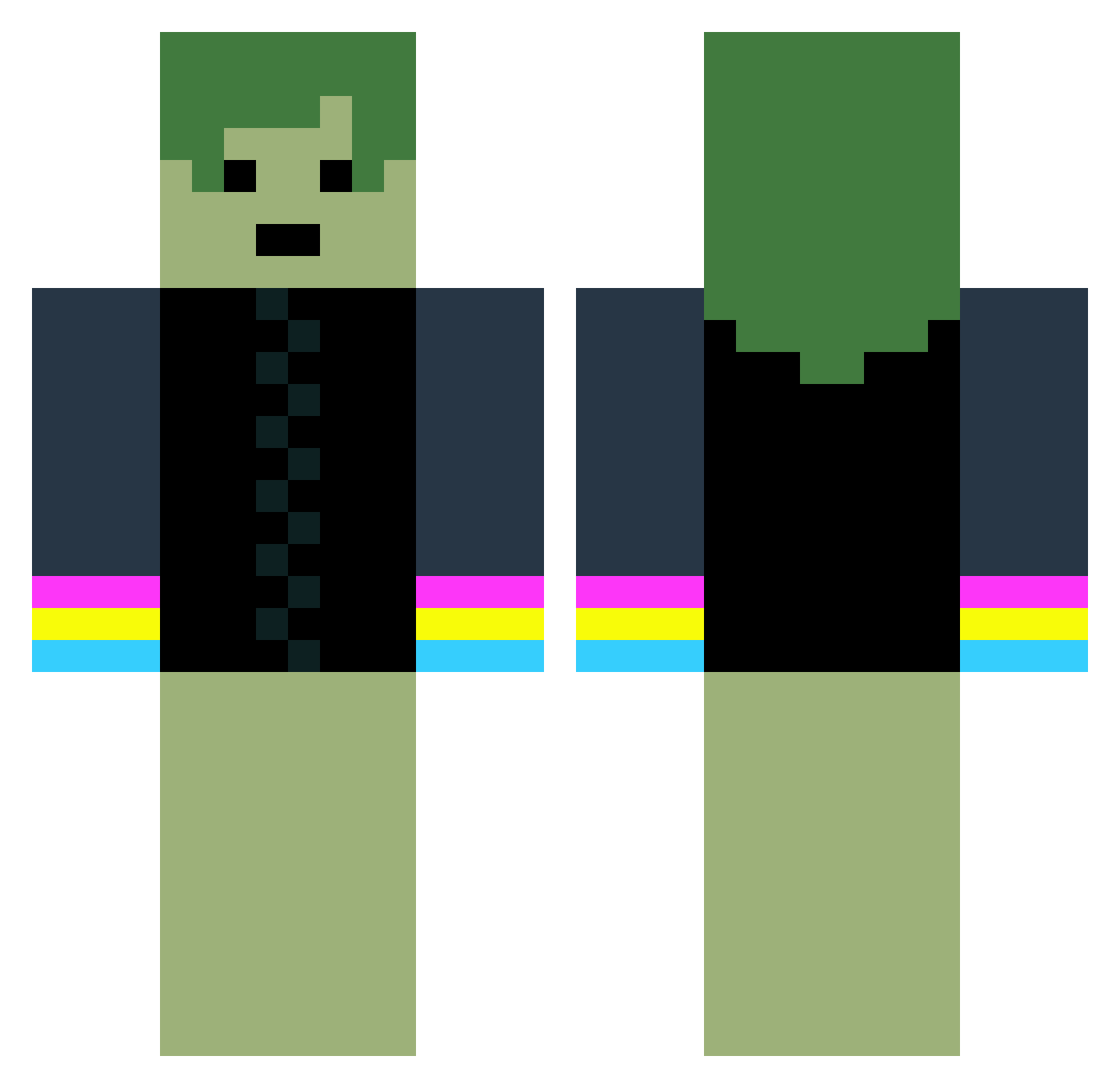 T_girl123 Minecraft skin, front and back view
