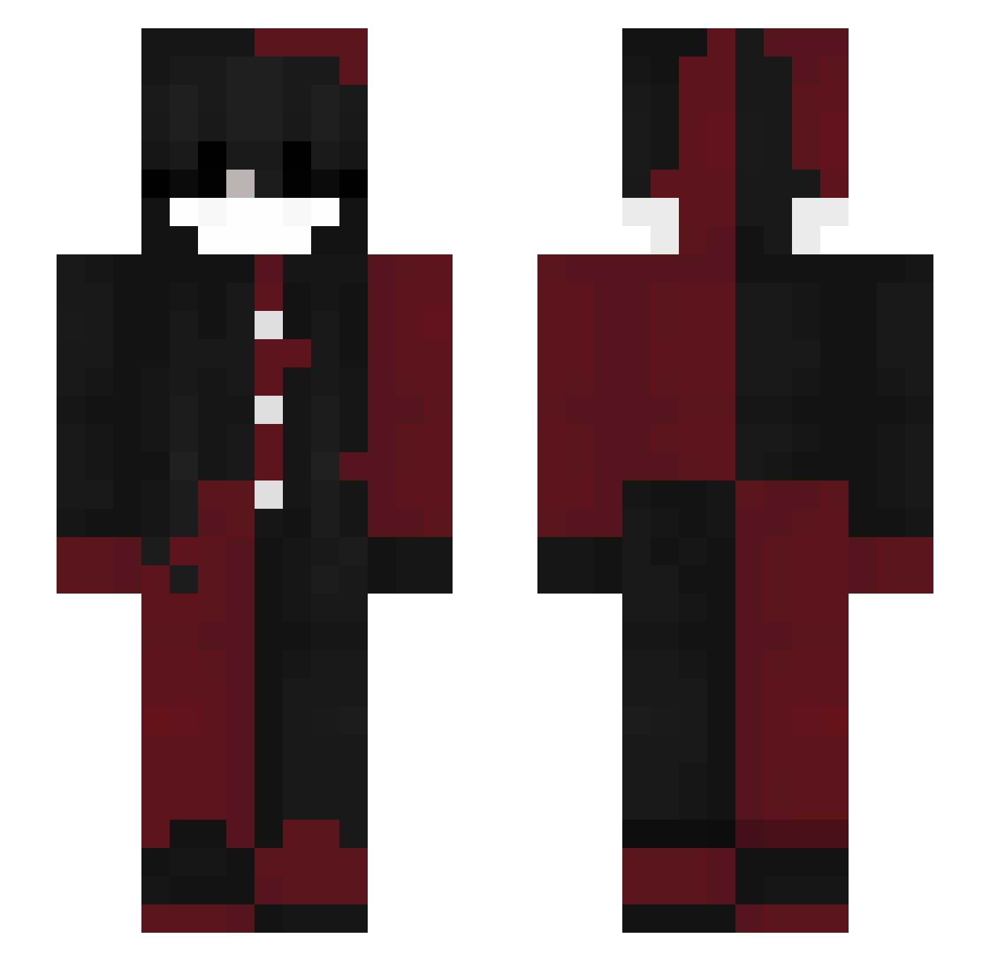 deltahash Minecraft skin, front and back view
