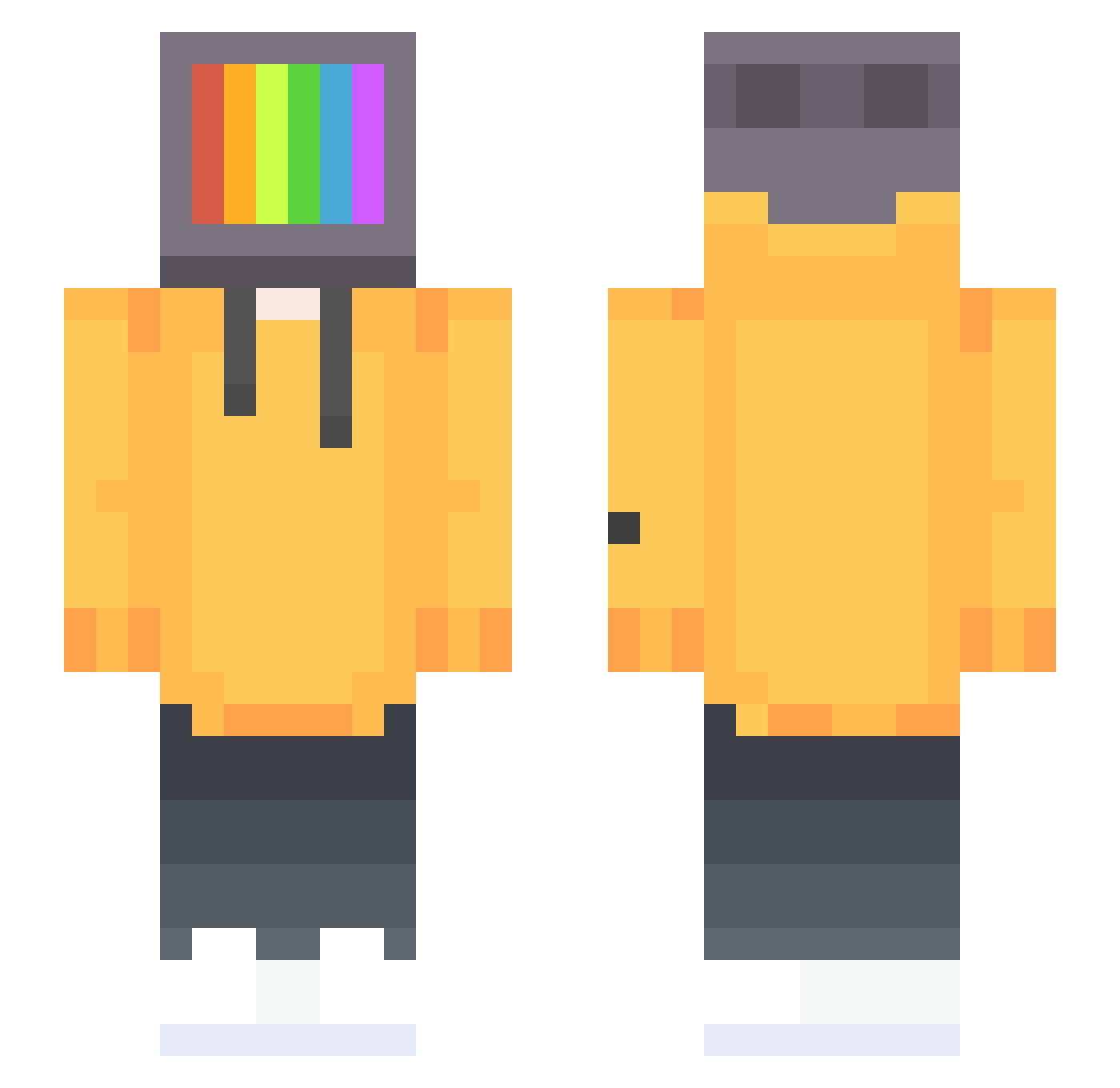 sunshine_rain Minecraft skin, front and back view