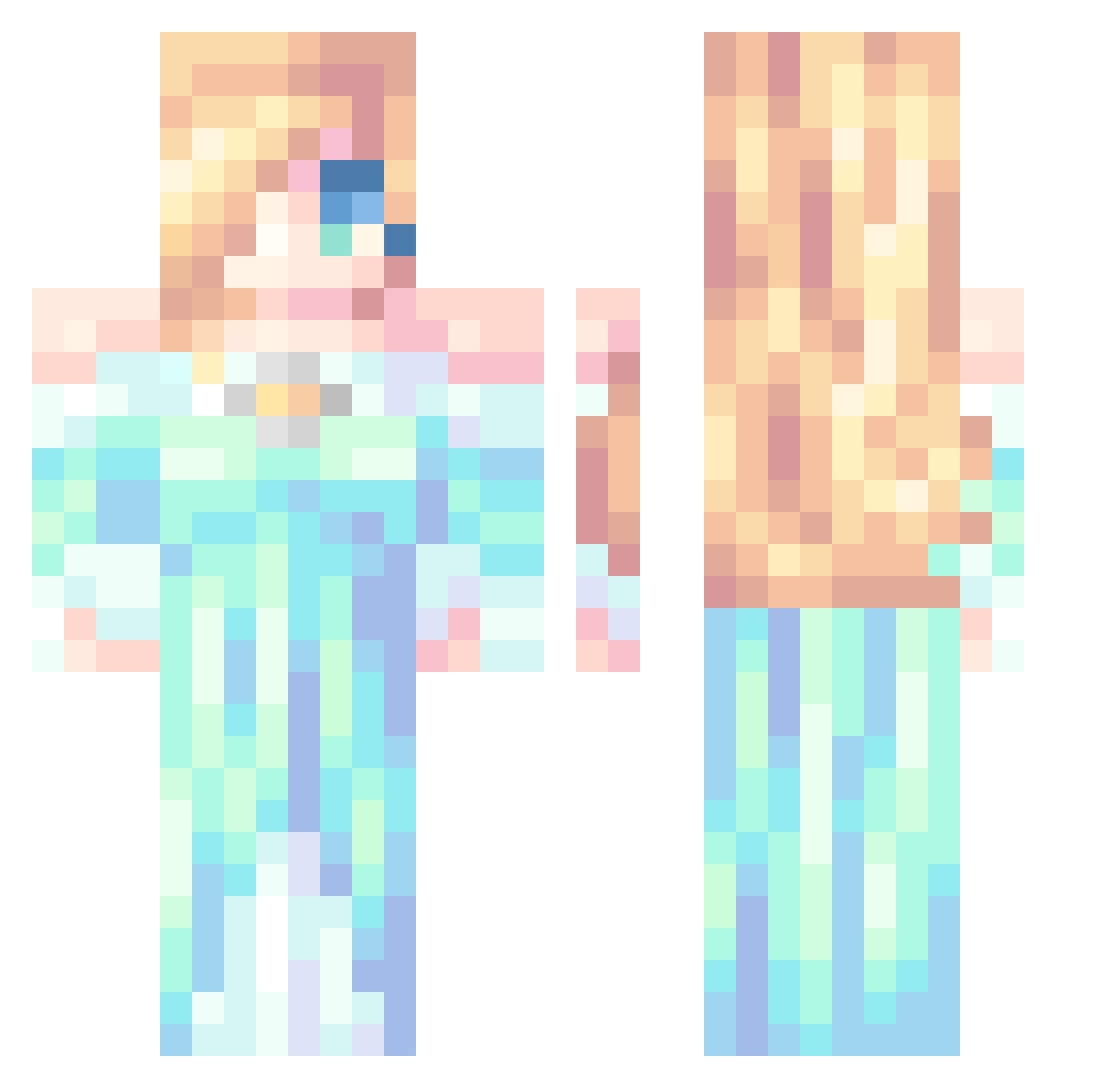 Sophie_1337 Minecraft skin, front and back view
