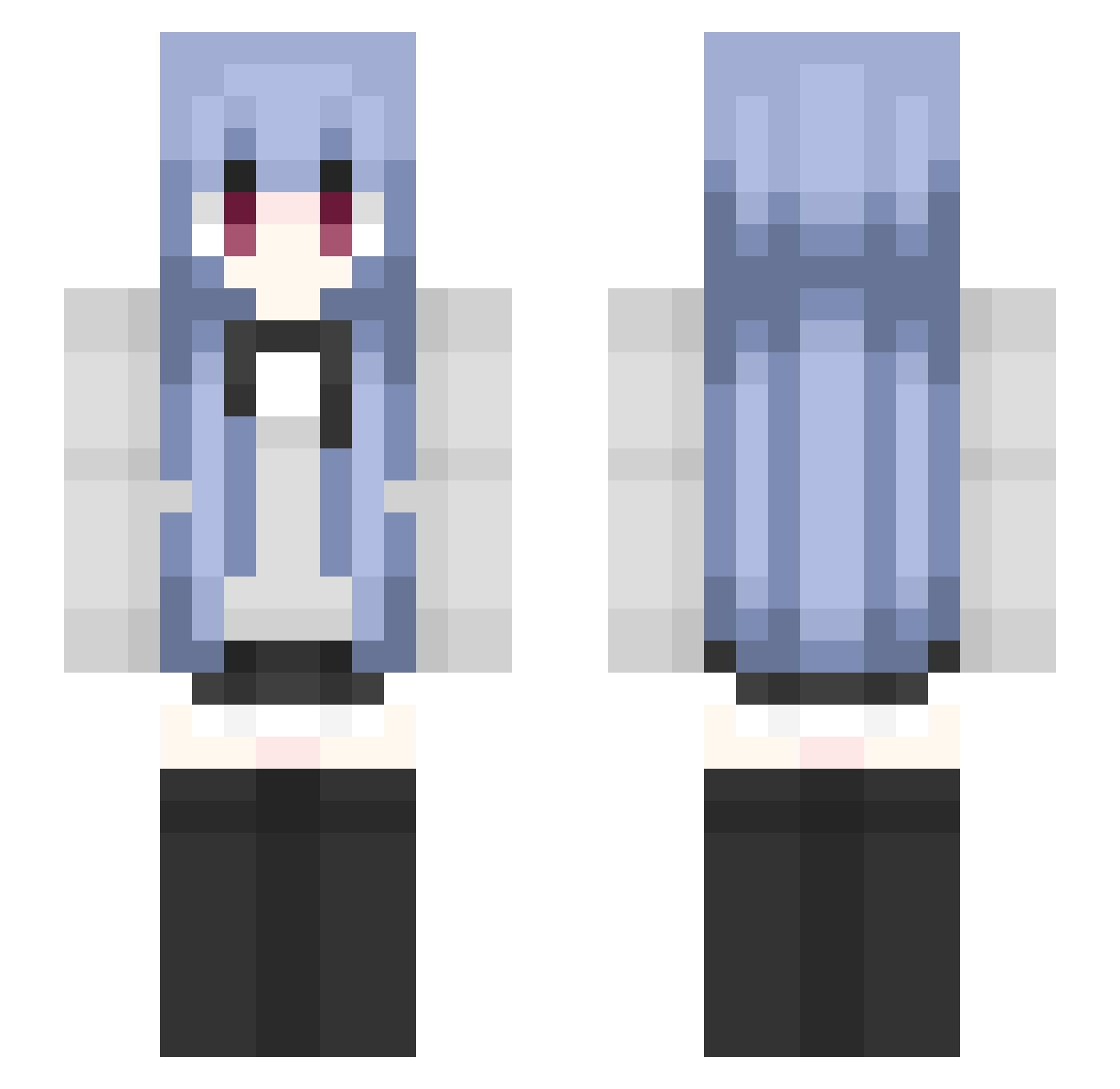 uwew Minecraft skin, front and back view