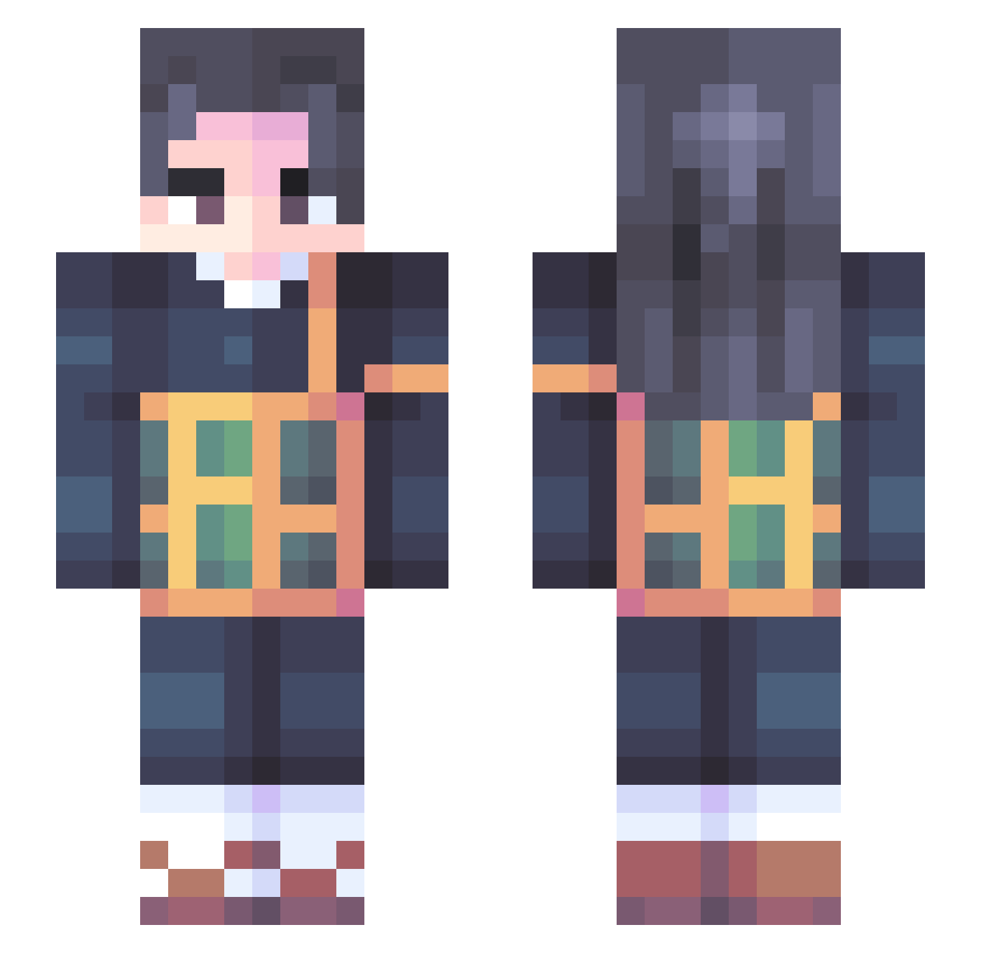 scooba_diver Minecraft skin, front and back view