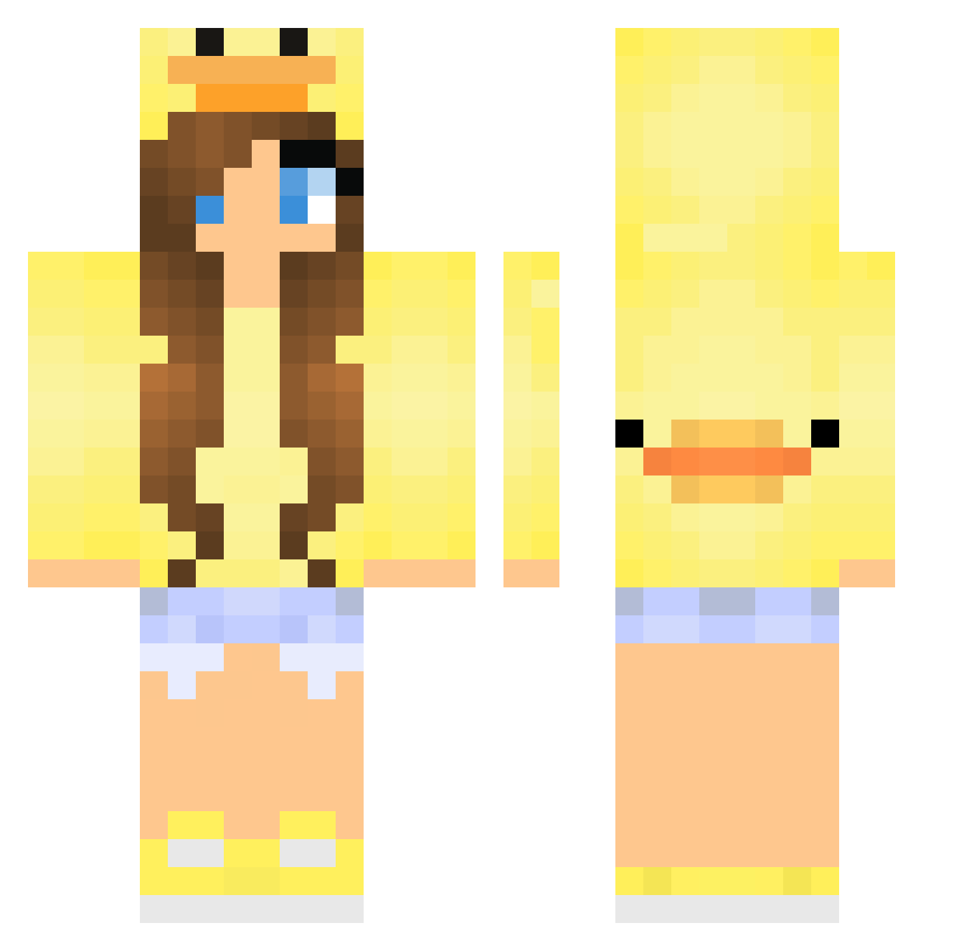 Vexiin Minecraft skin, front and back view