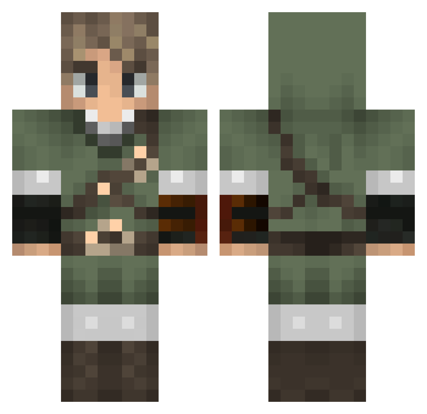 ViriGuardian Minecraft skin, front and back view