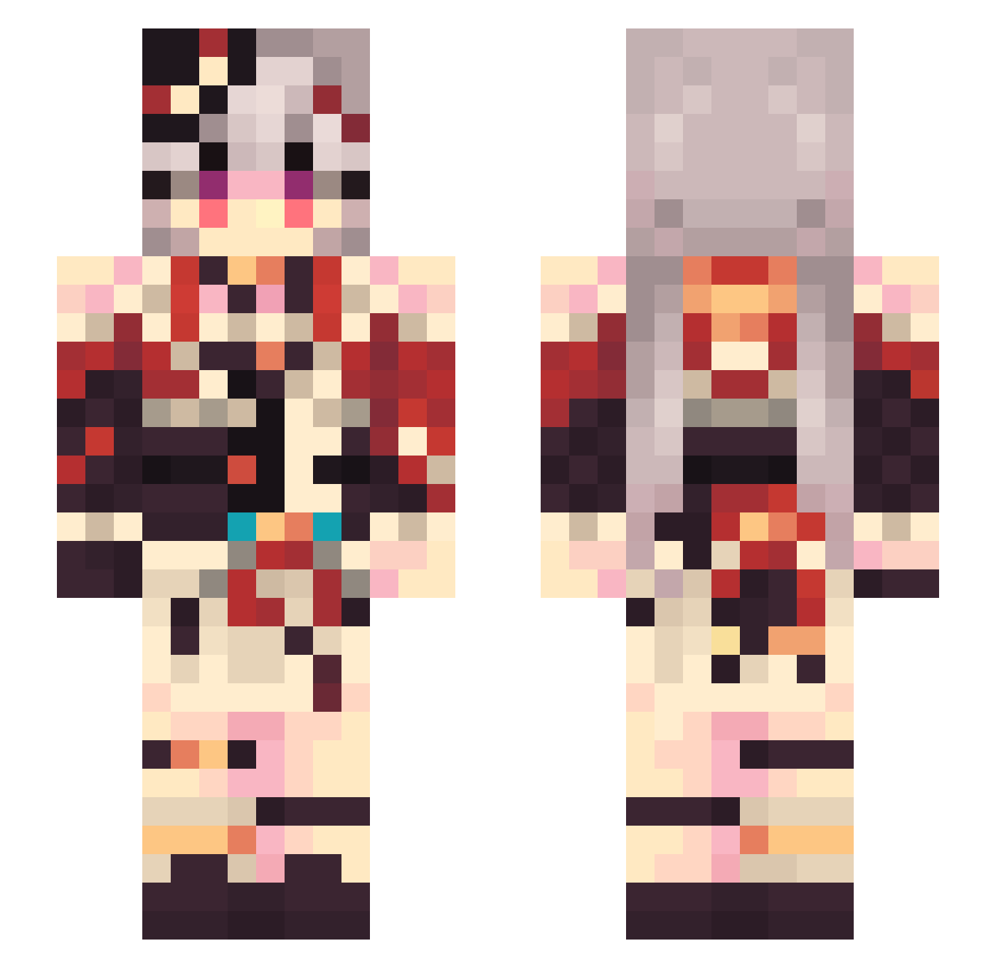 supermilkteas Minecraft skin, front and back view