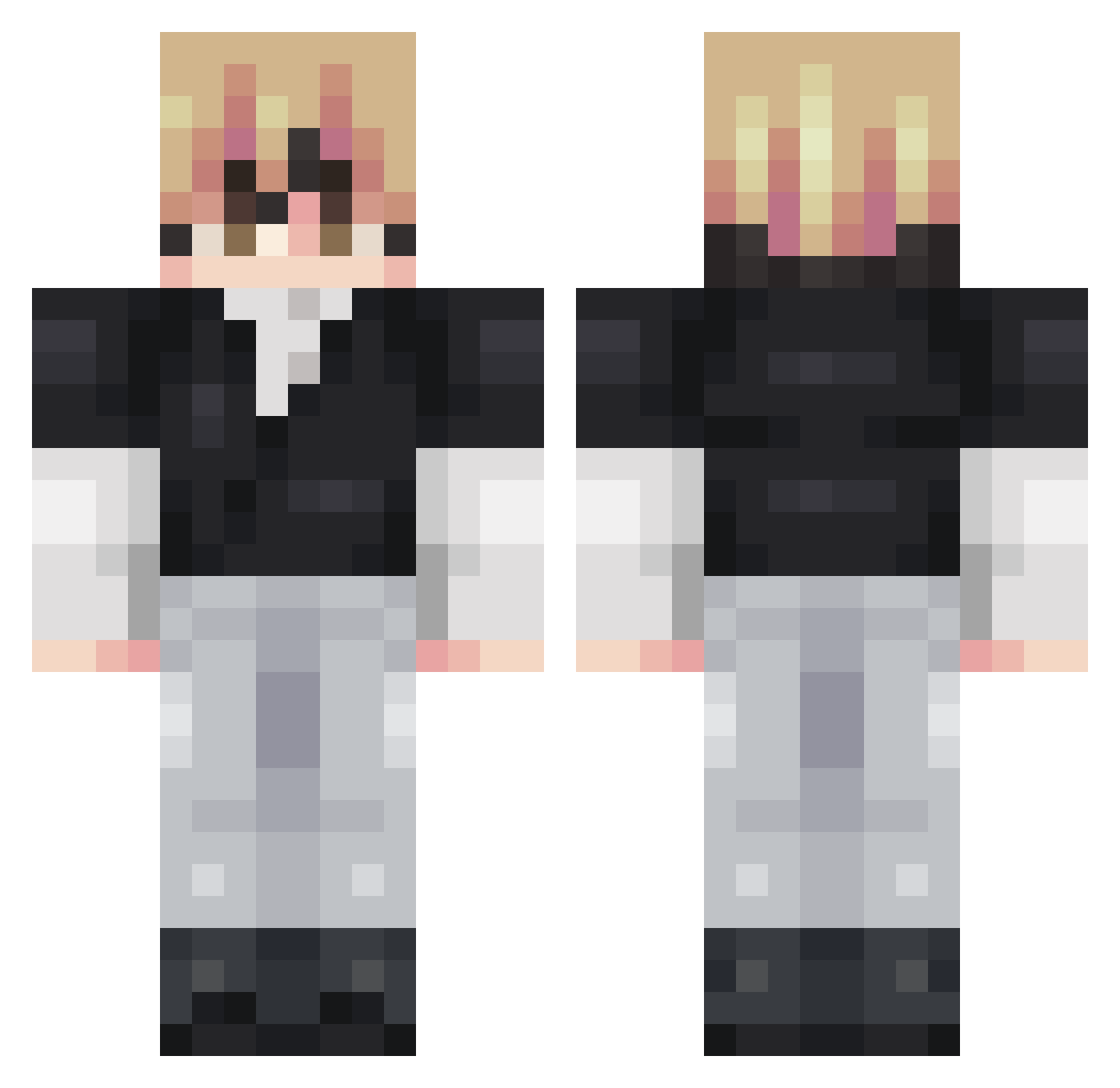 Guibe18 Minecraft skin, front and back view