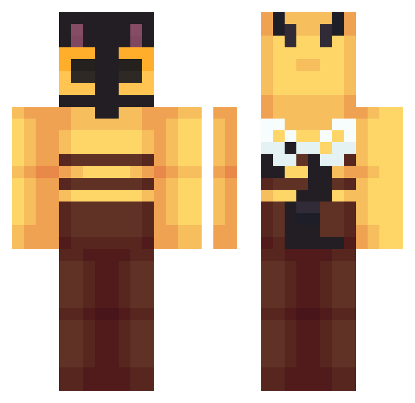 Katze_NR Minecraft skin, front and back view