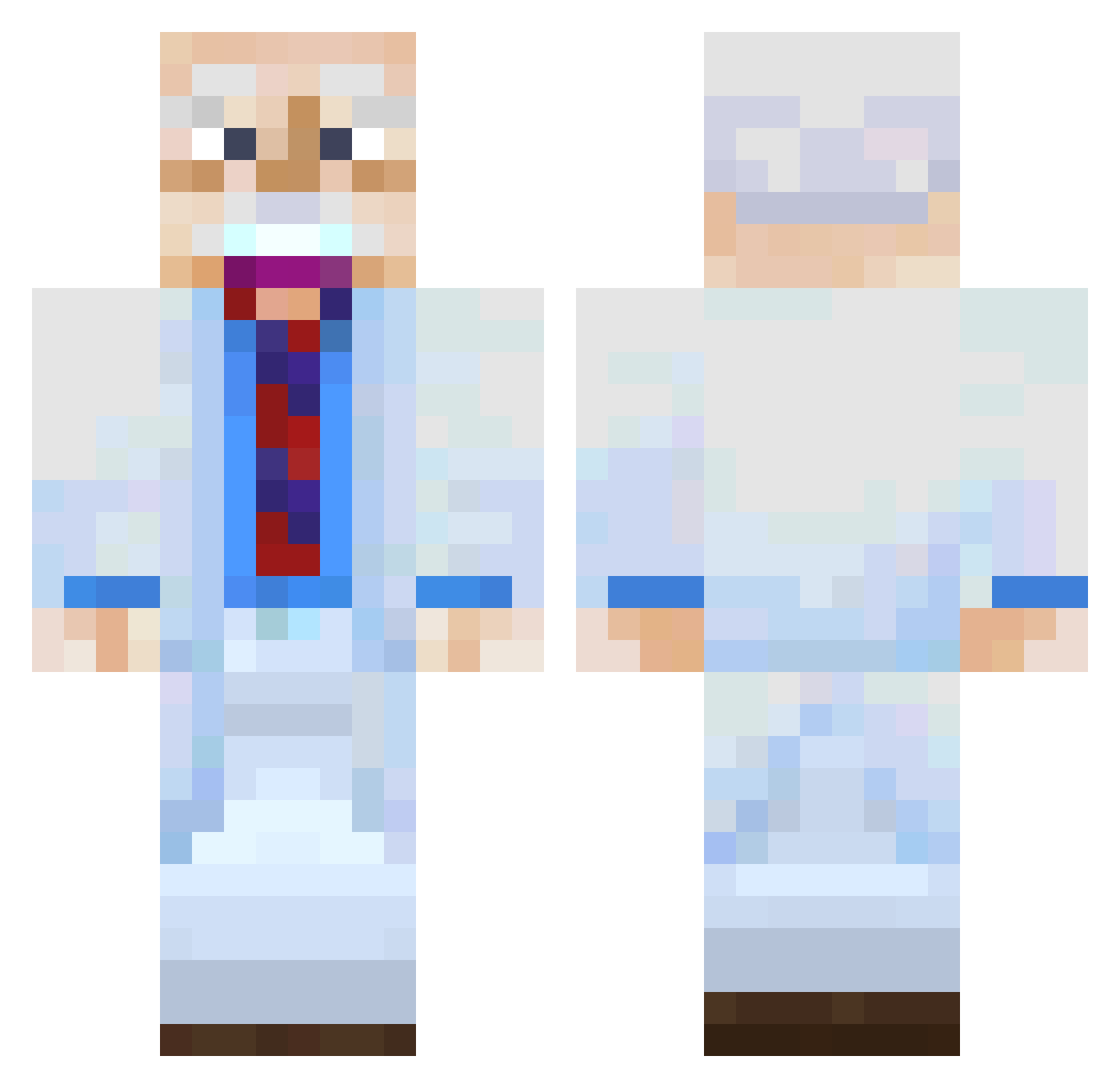 pineapplelog Minecraft skin, front and back view