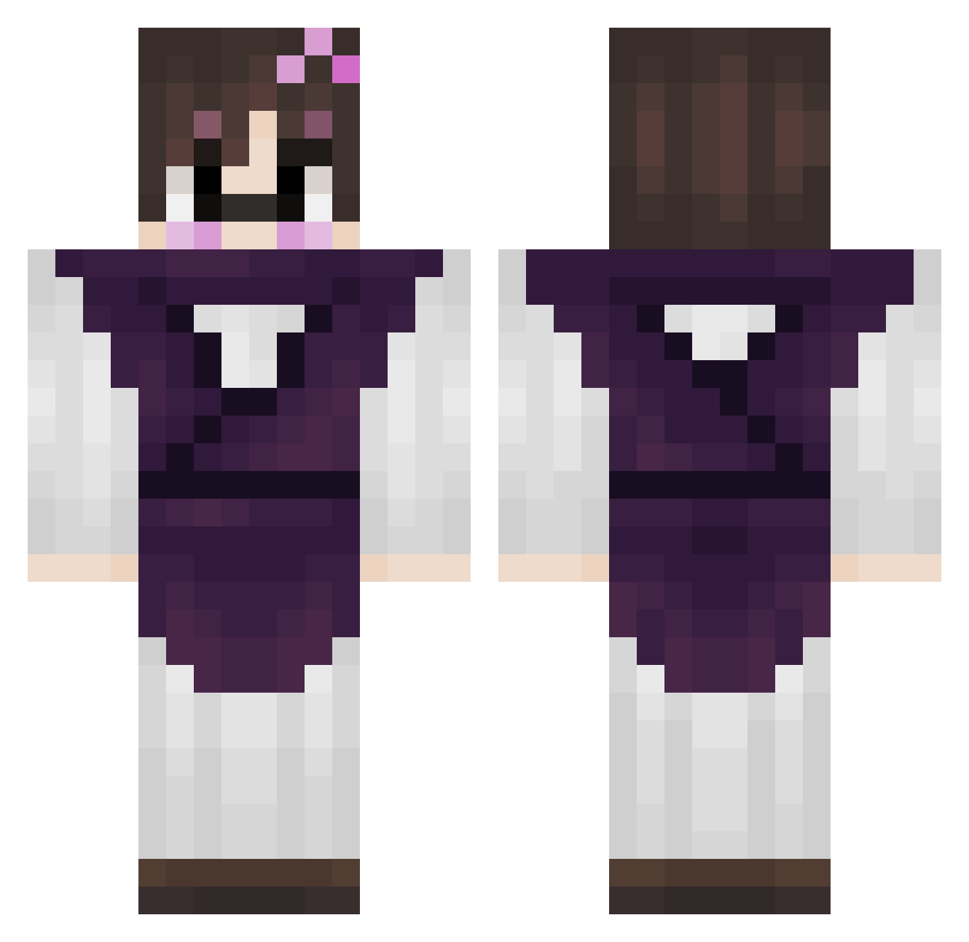 Mikifiki00 Minecraft skin, front and back view
