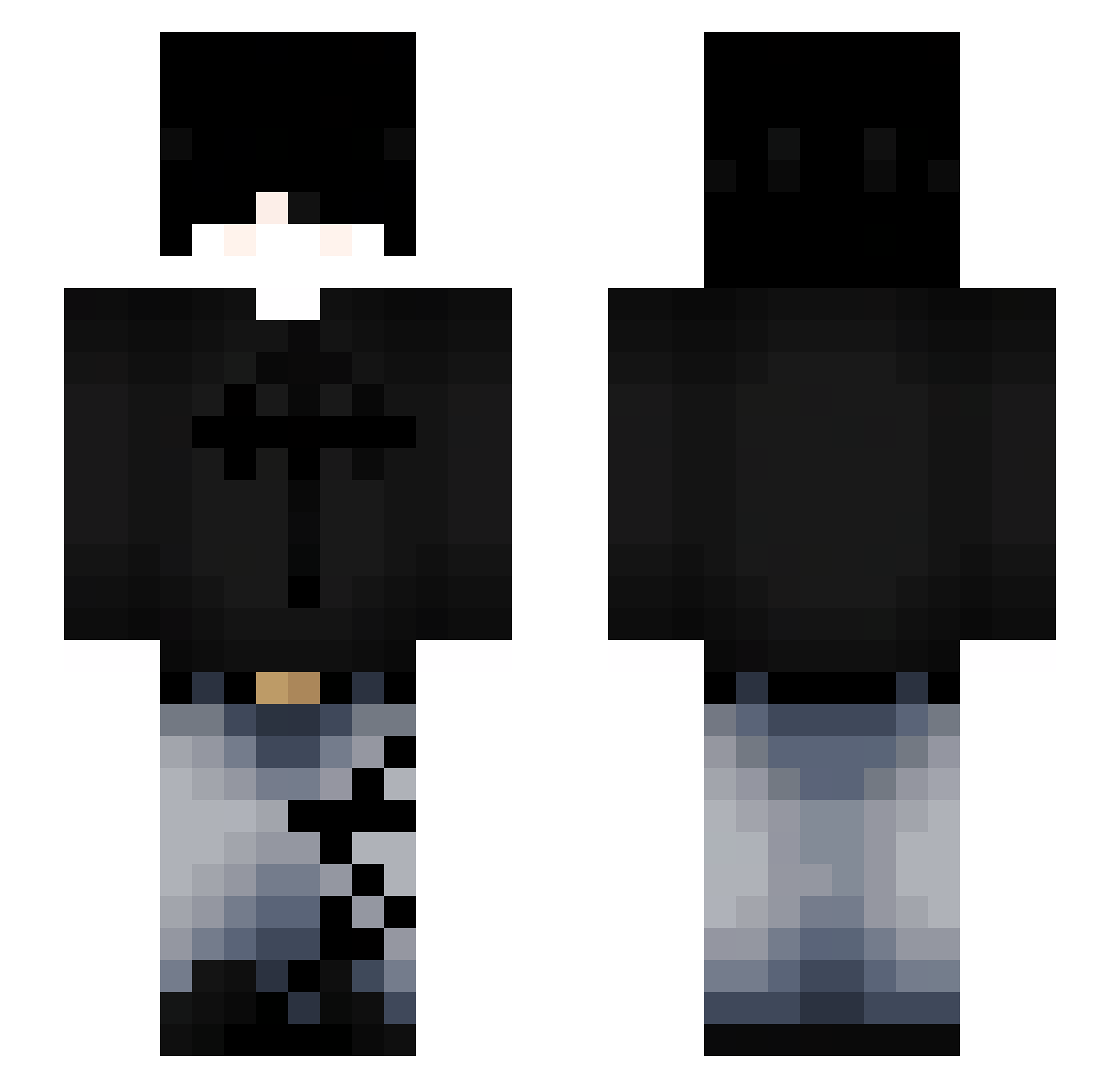 DesconfiguradoXD Minecraft skin, front and back view