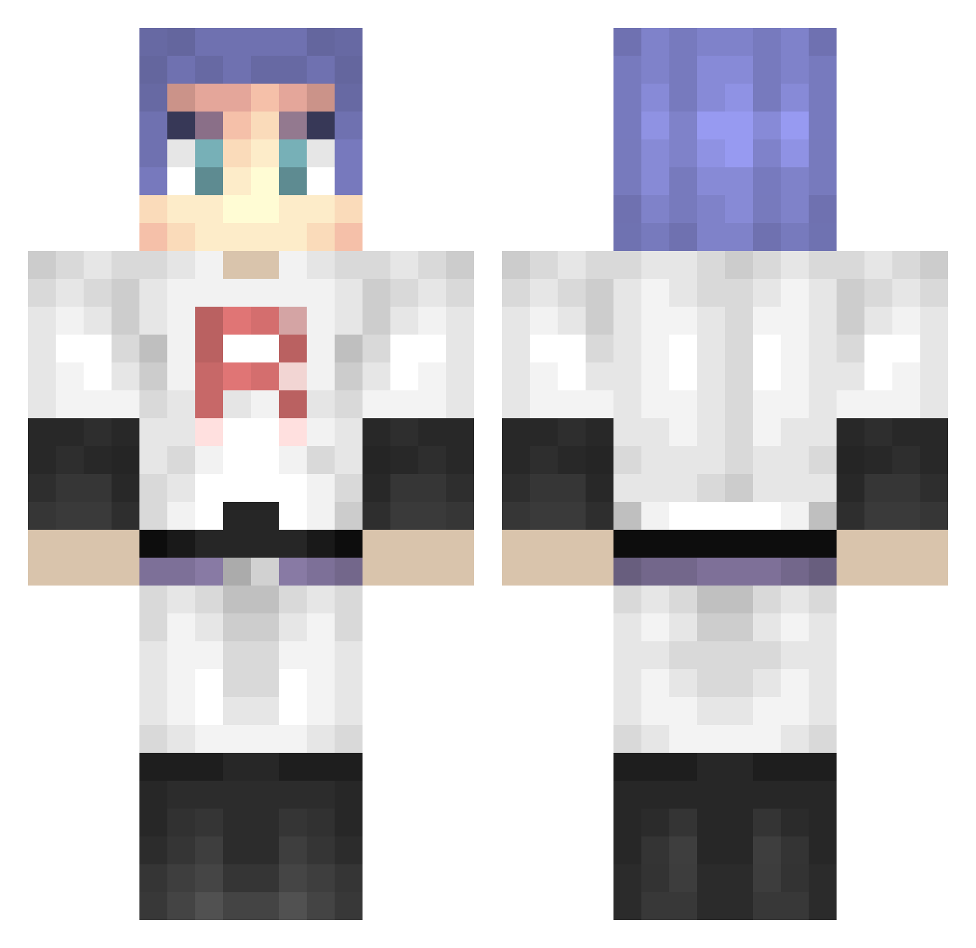 HolesRGoals Minecraft skin, front and back view
