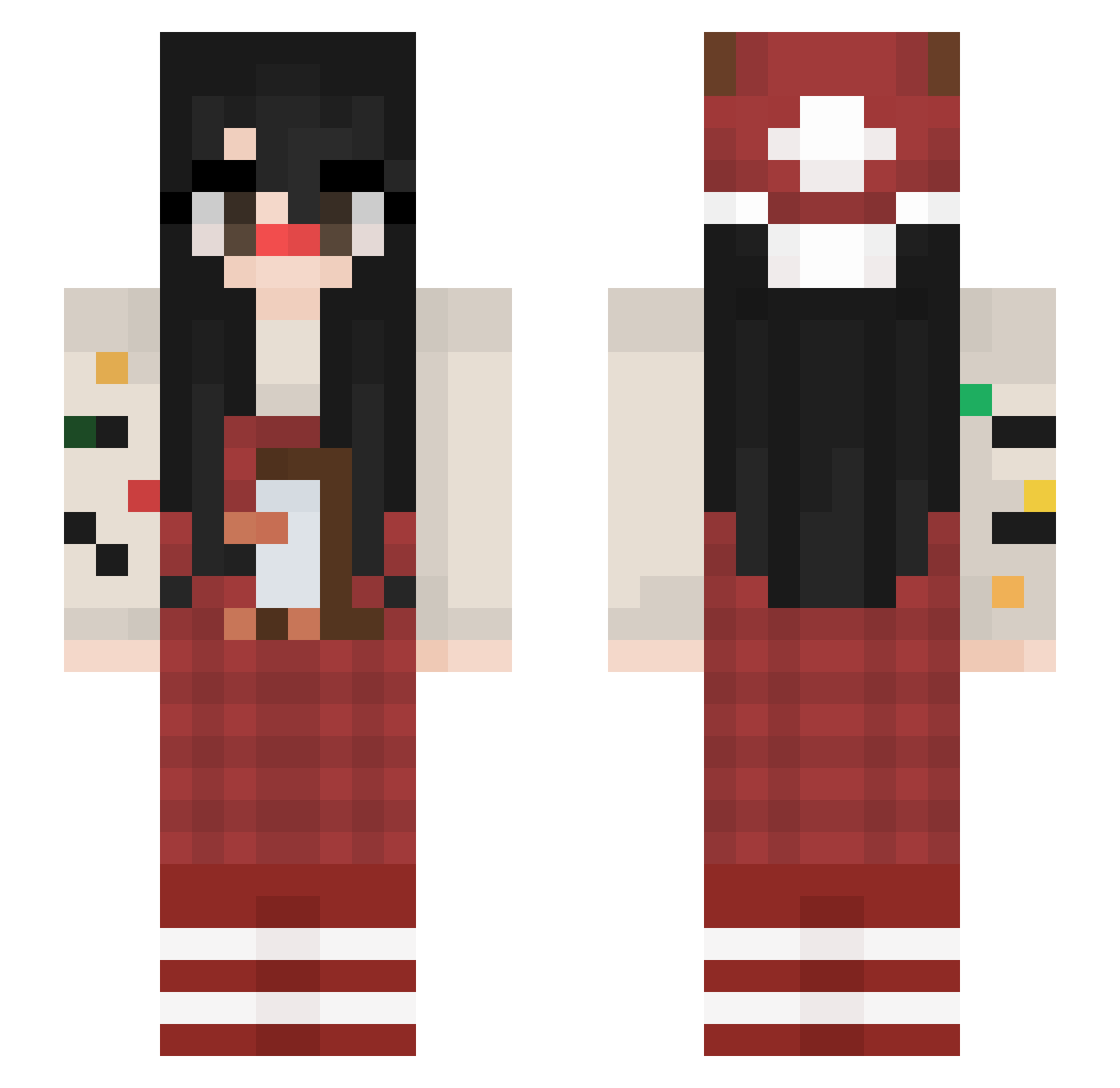 LongRuites Minecraft skin, front and back view