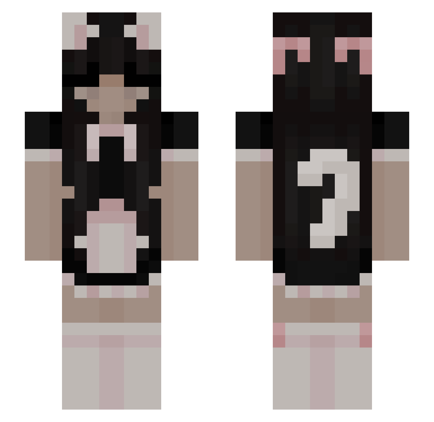 TheSaraad Minecraft skin, front and back view