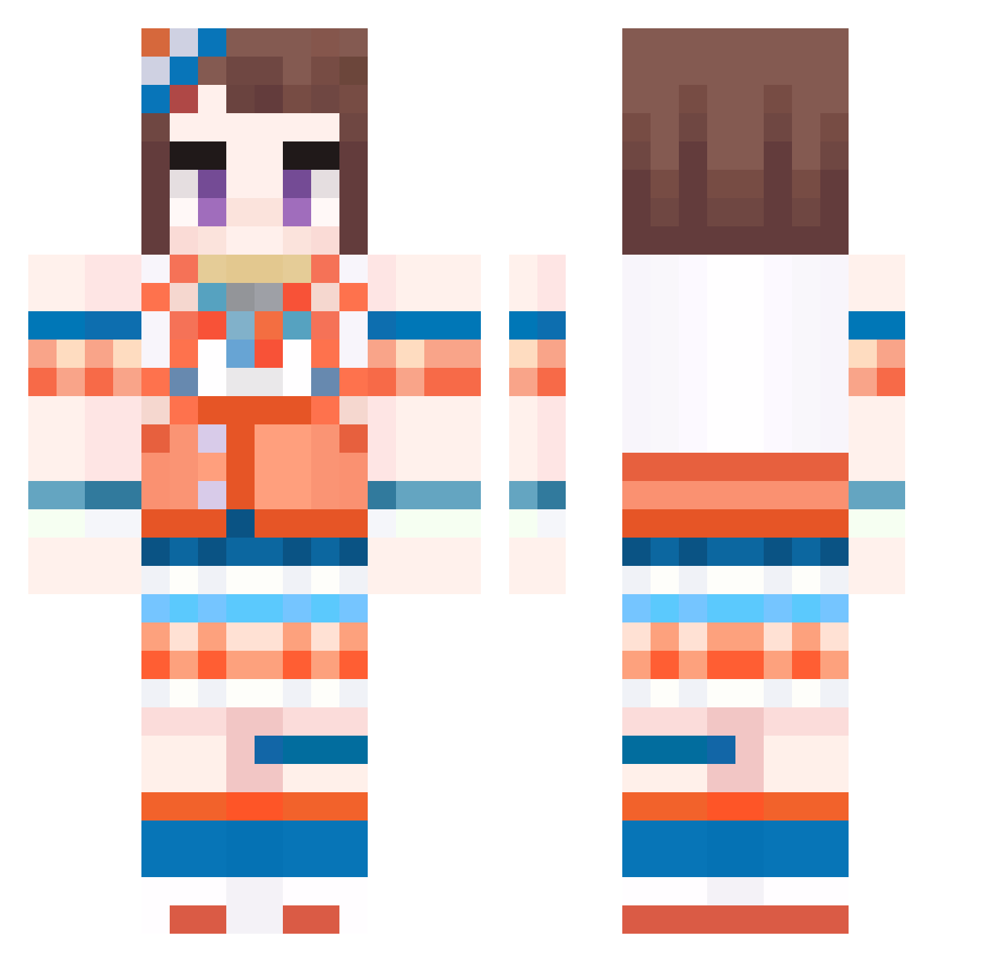 1nd1goo Minecraft skin, front and back view