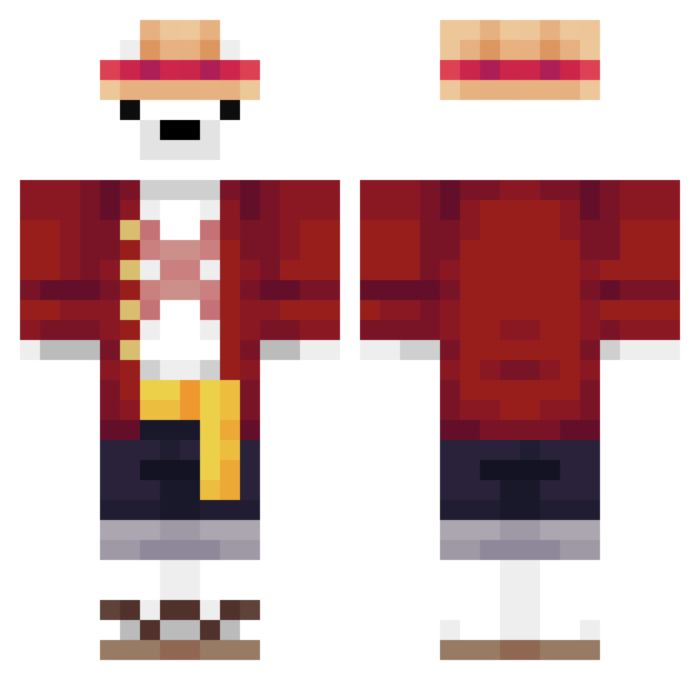 FredbearSavageMC Minecraft skin, front and back view