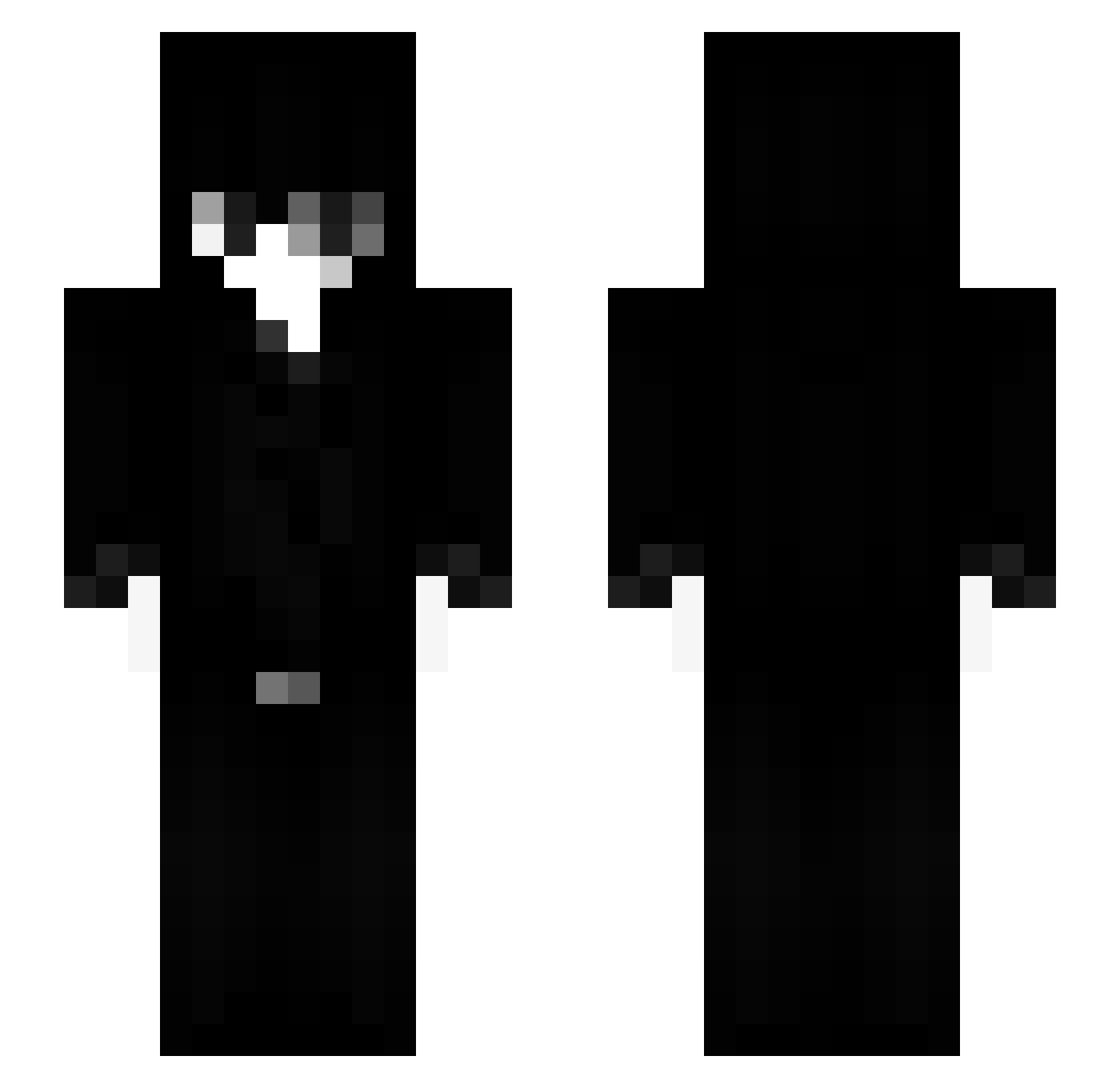 WaterTrustX Minecraft skin, front and back view