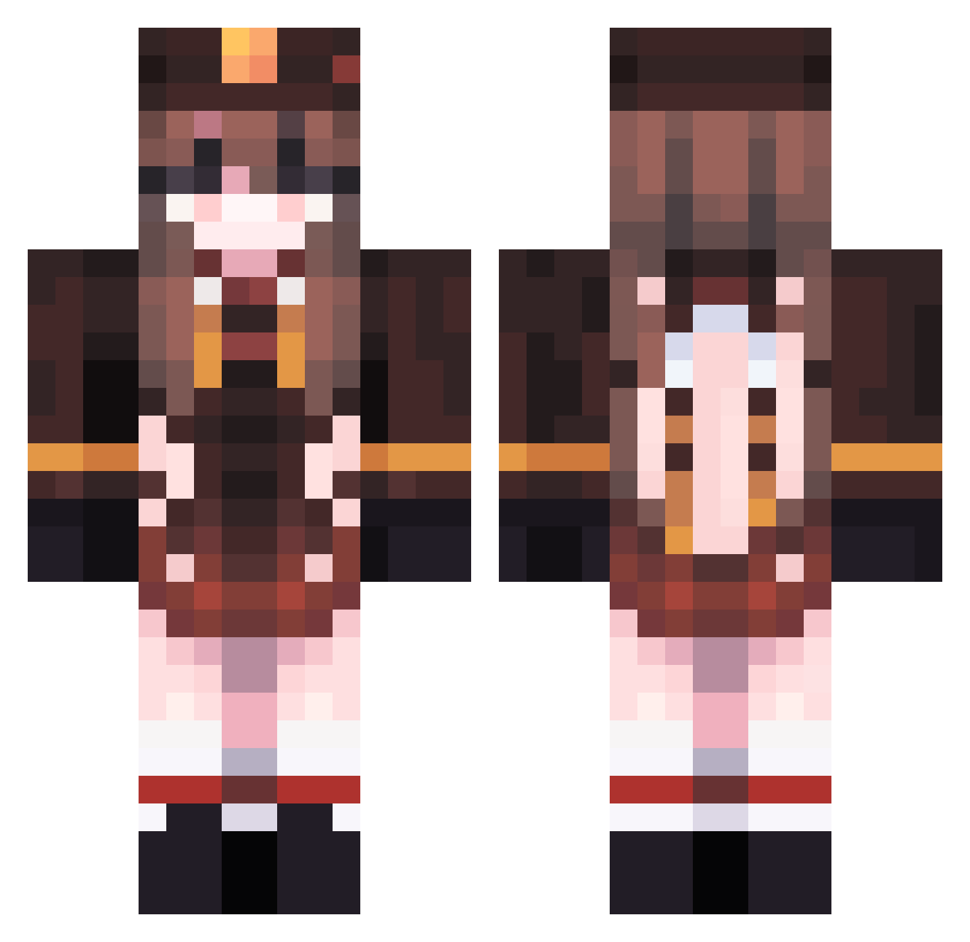 GaraboLetsPlay Minecraft skin, front and back view