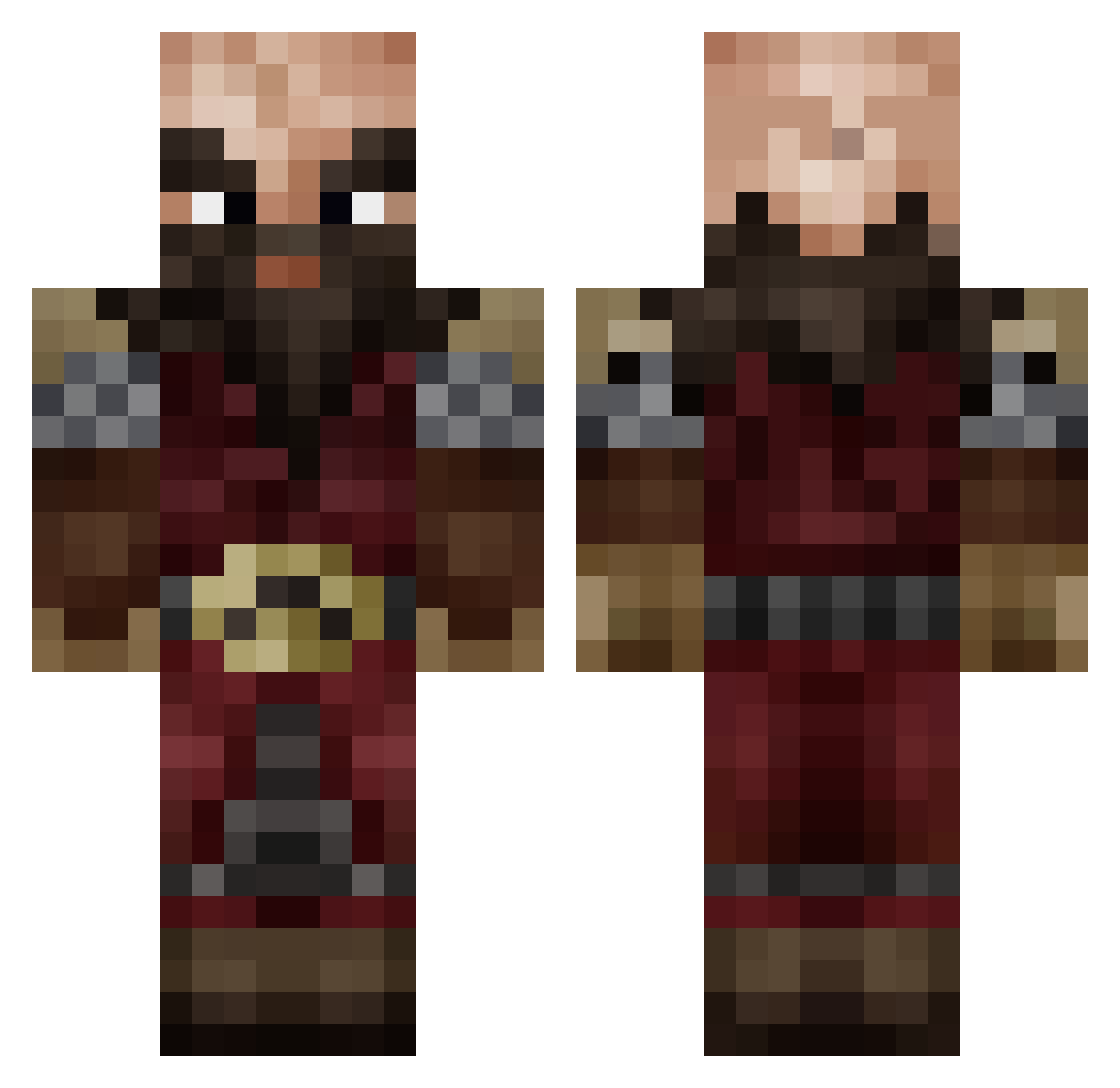 EWN13 Minecraft skin, front and back view