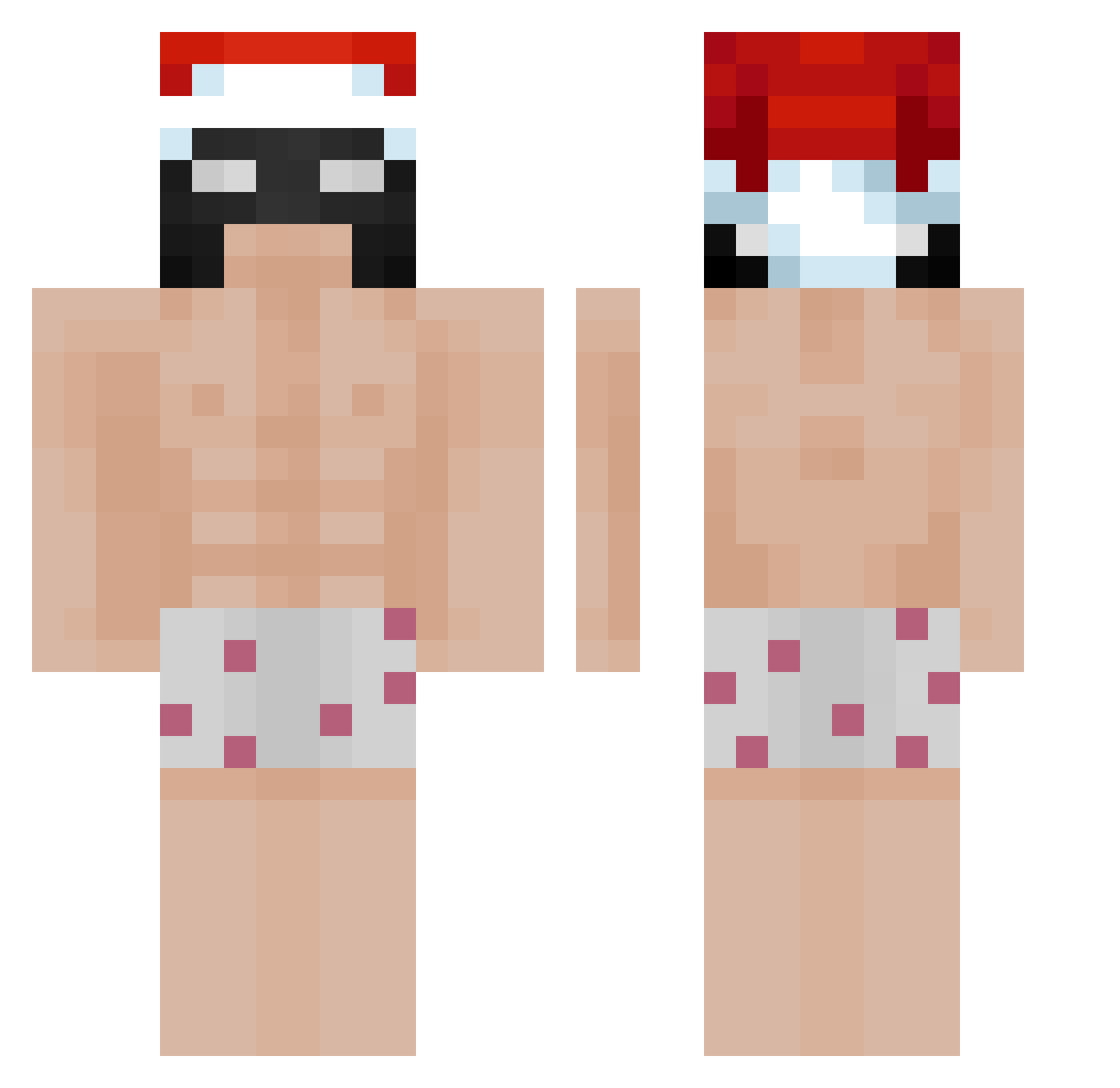 Enzobrbs Minecraft skin, front and back view