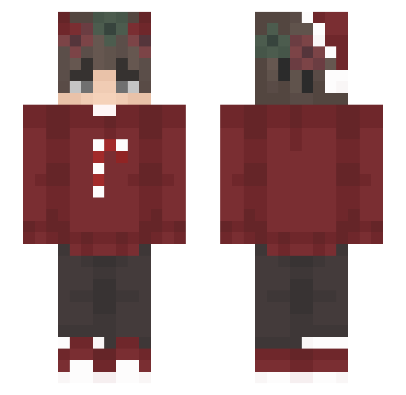 MafiaK Minecraft skin, front and back view