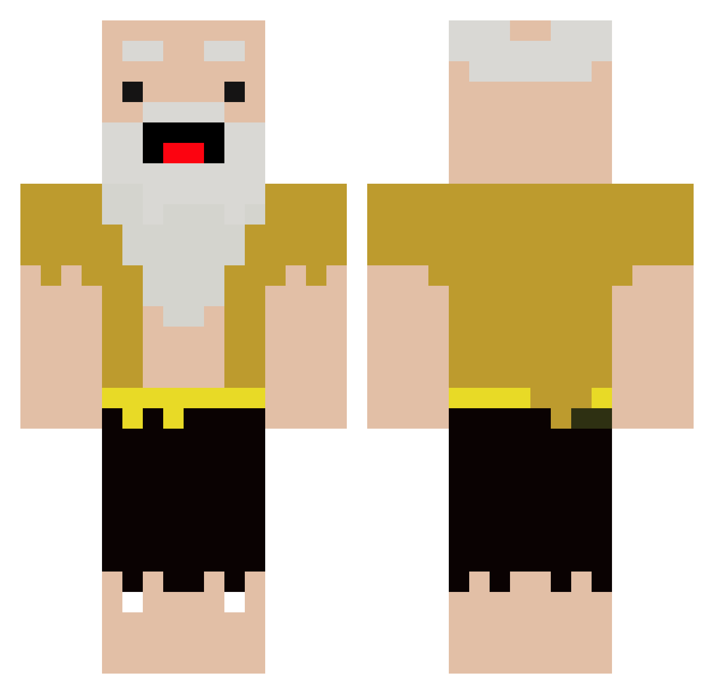 Xreos94 Minecraft skin, front and back view