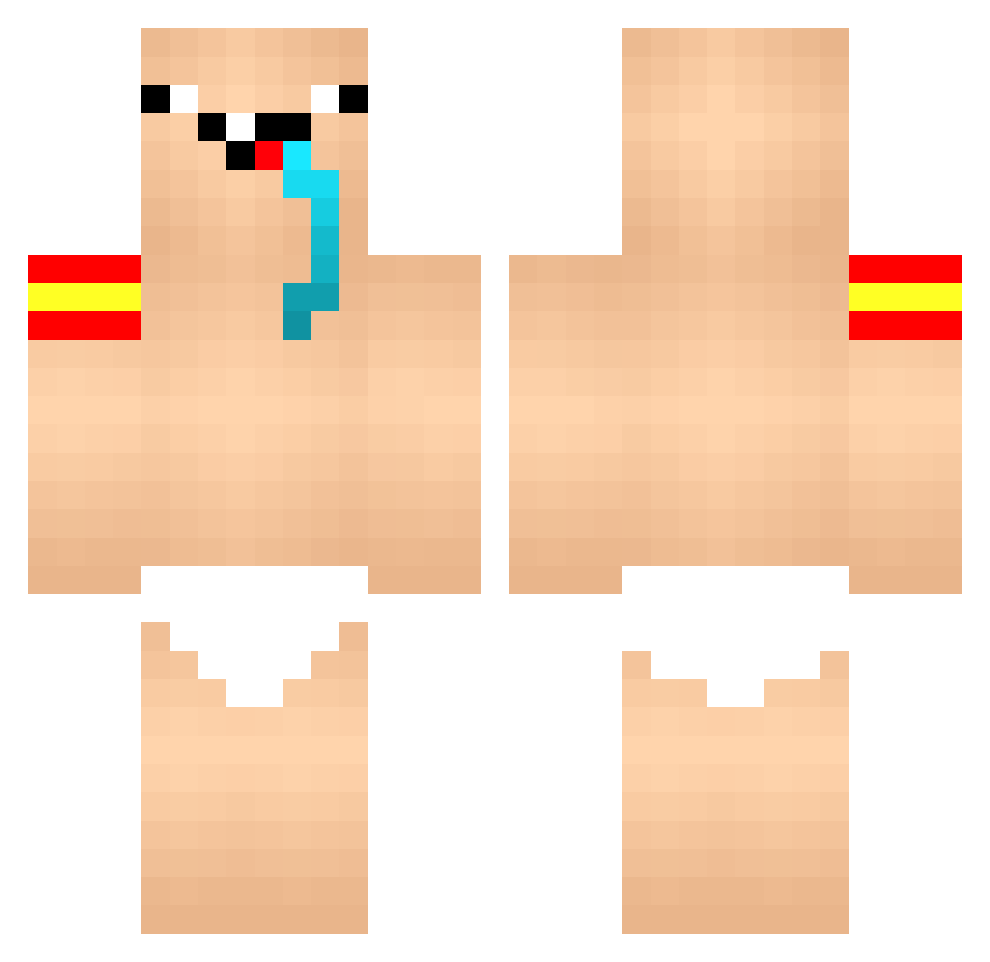 SexyCatalan Minecraft skin, front and back view