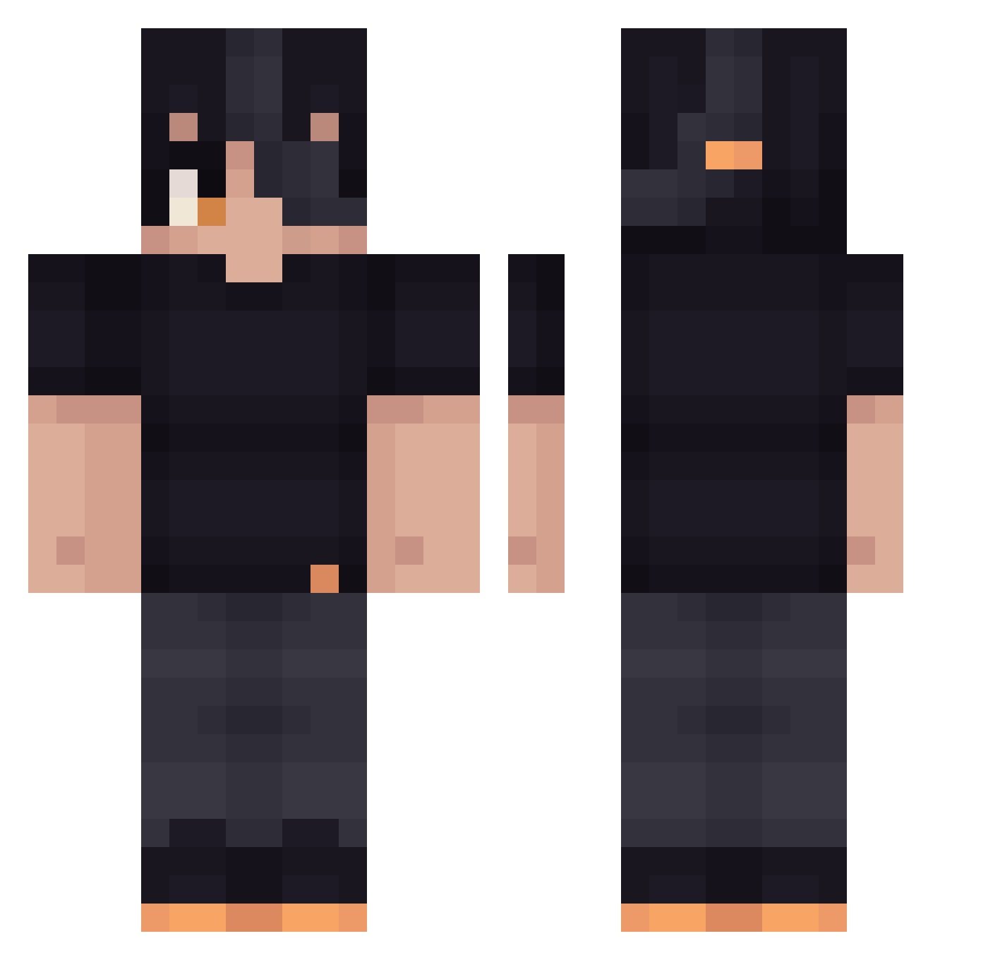 Sam1606memes Minecraft skin, front and back view