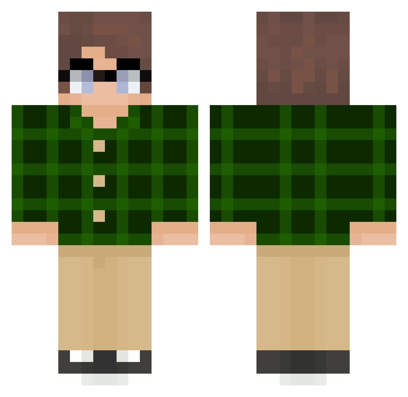 ChurrosMoutarde Minecraft skin, front and back view