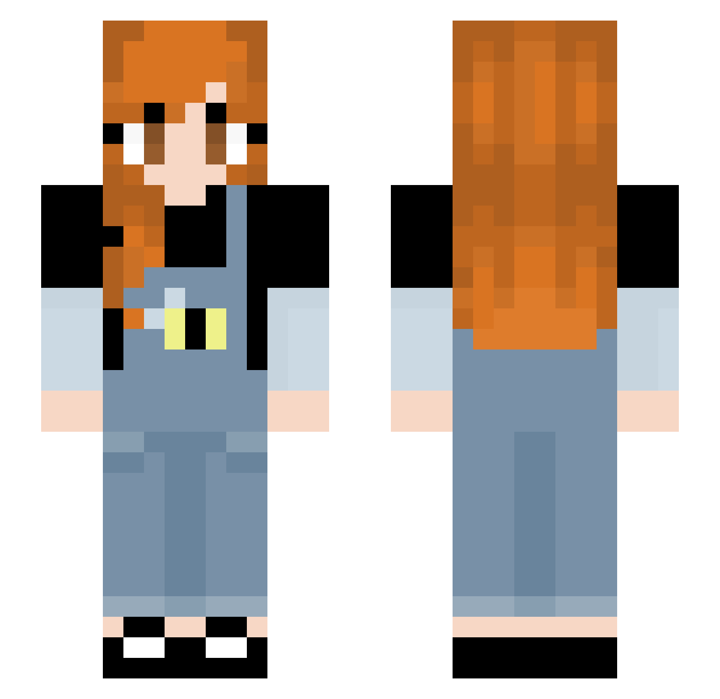 T3ss_Tickles Minecraft skin, front and back view