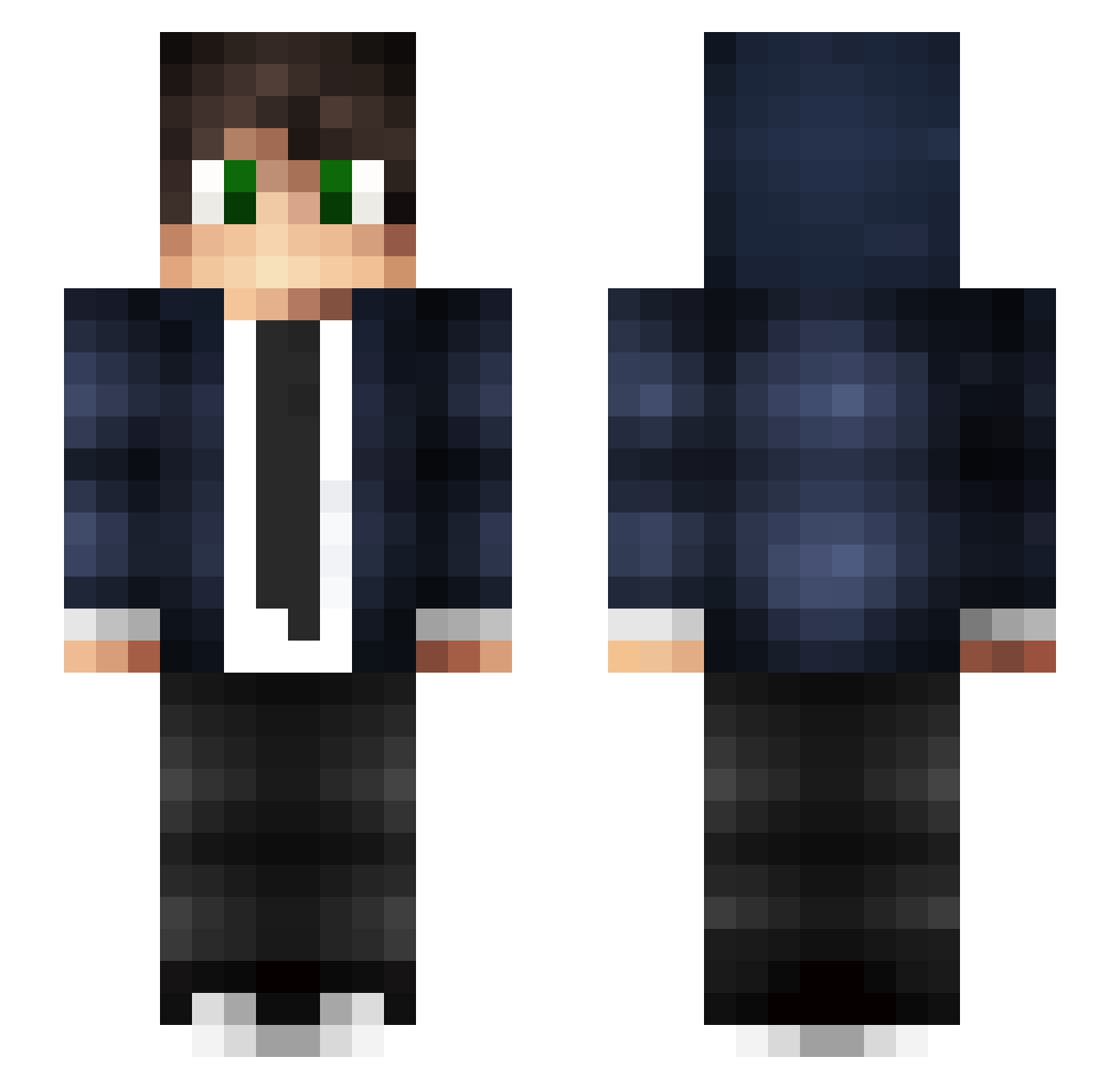 SmilPent Minecraft skin, front and back view
