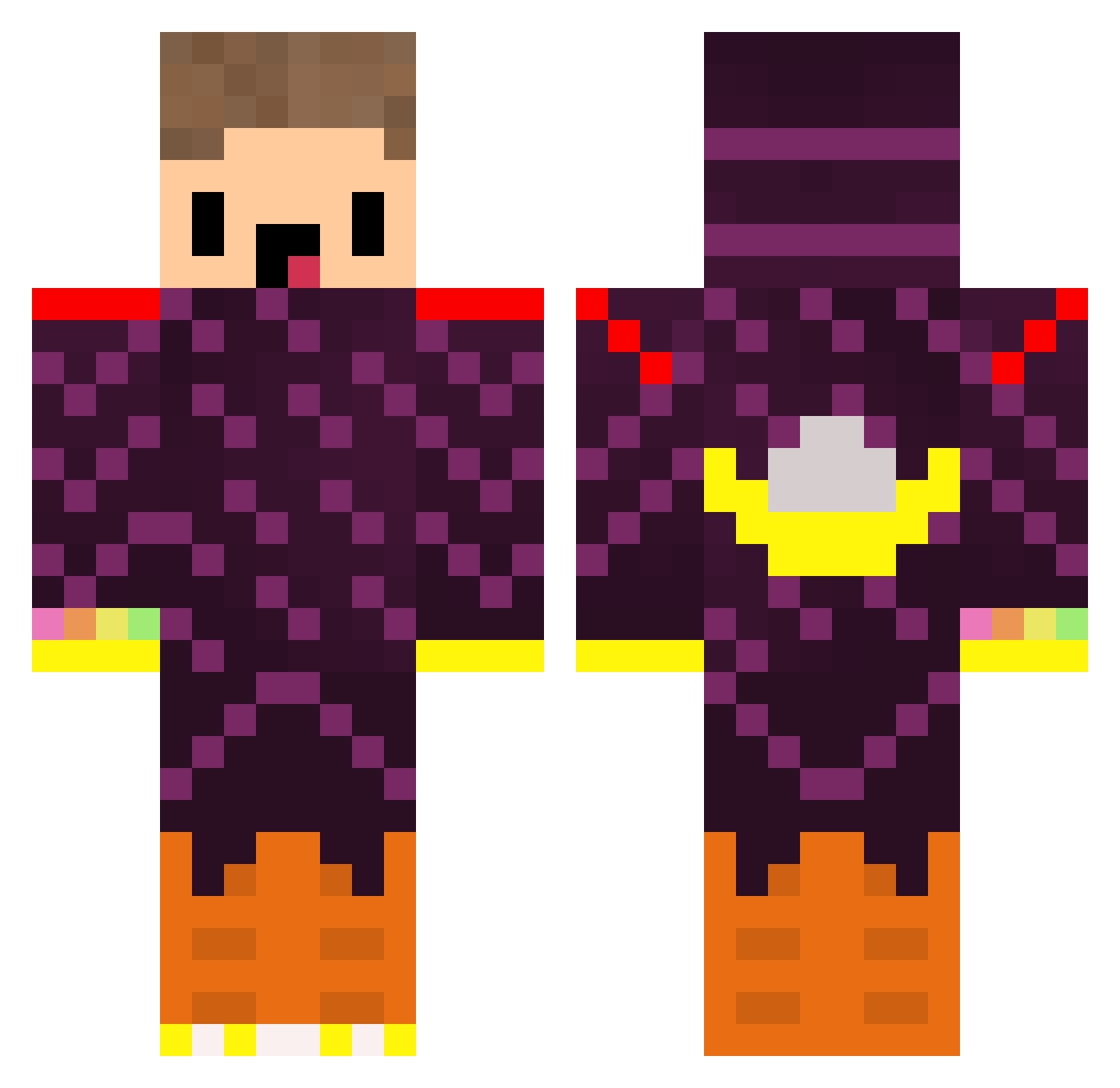 ScreenBox_FNA Minecraft skin, front and back view