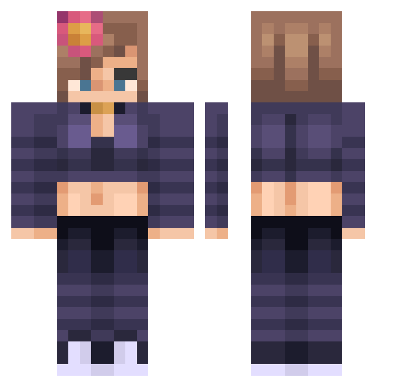 ILGATTOSSJ Minecraft skin, front and back view