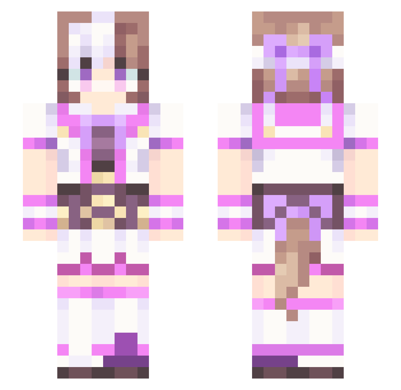 stupiben Minecraft skin, front and back view