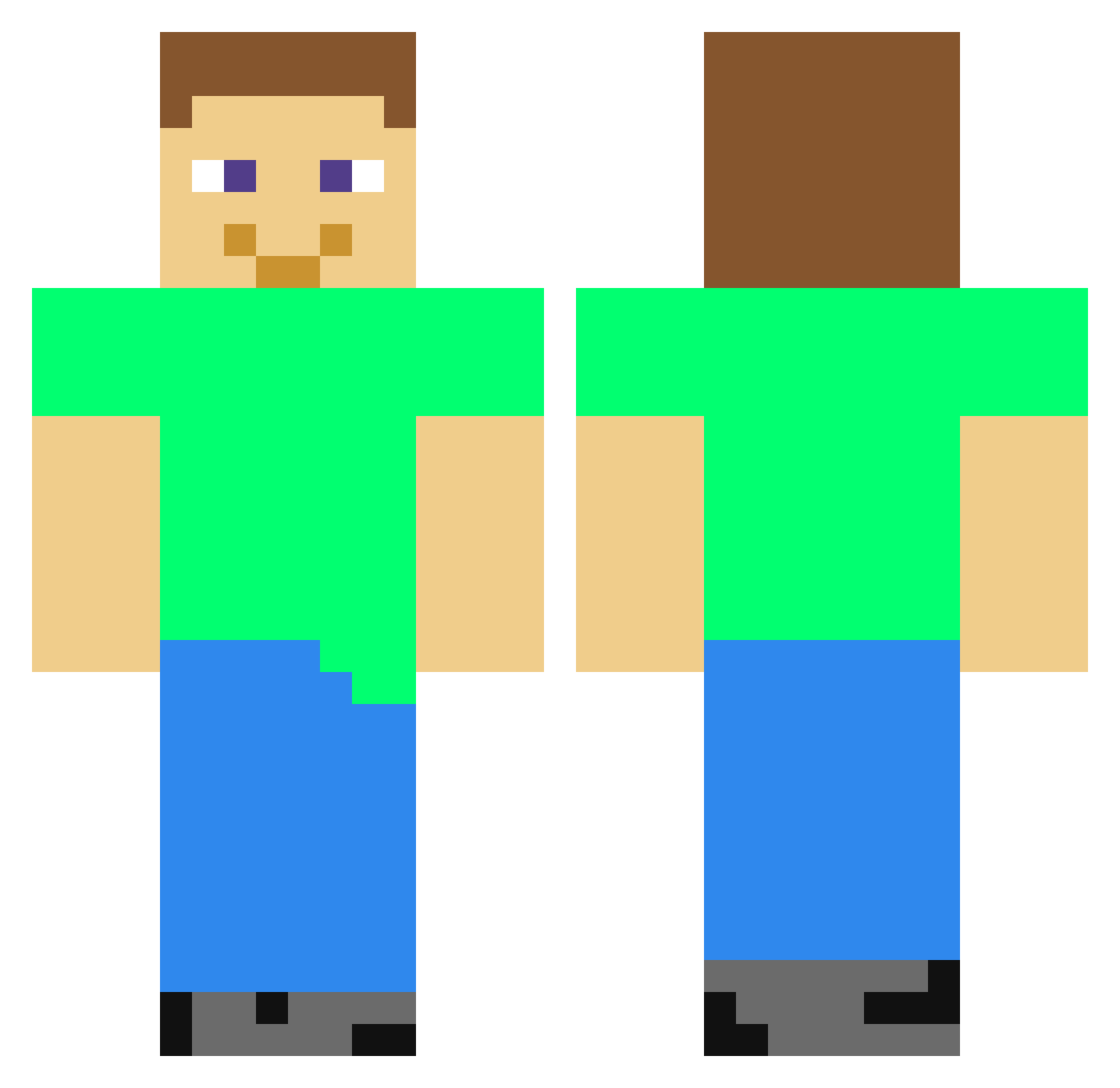 Kudla_z_pudla Minecraft skin, front and back view