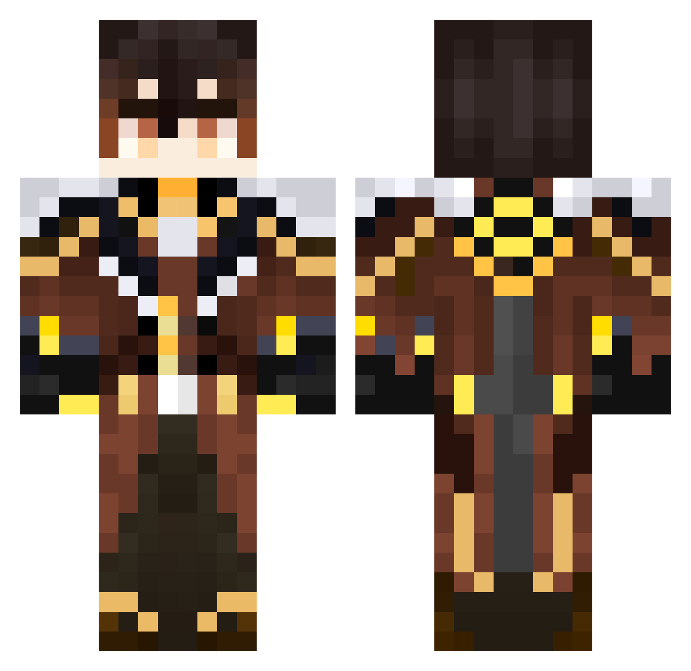 idrft Minecraft skin, front and back view
