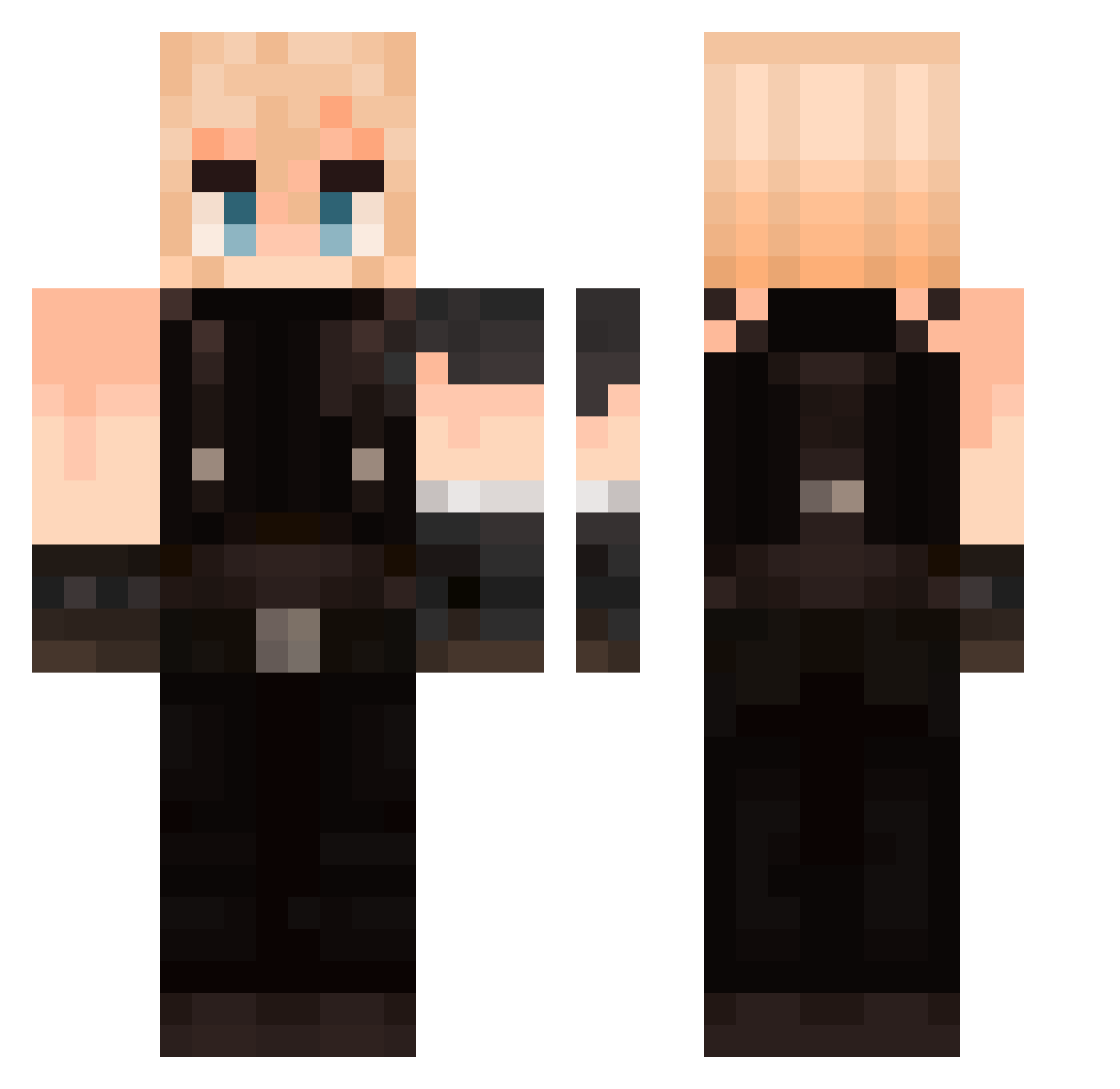 jermahilarious Minecraft skin, front and back view