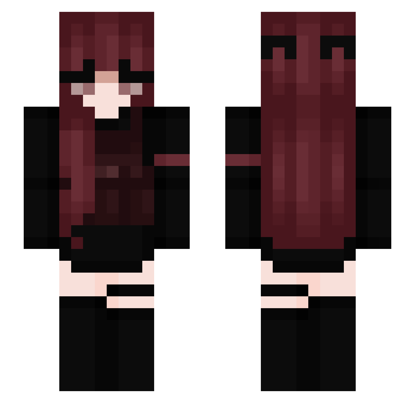 uXereca Minecraft skin, front and back view