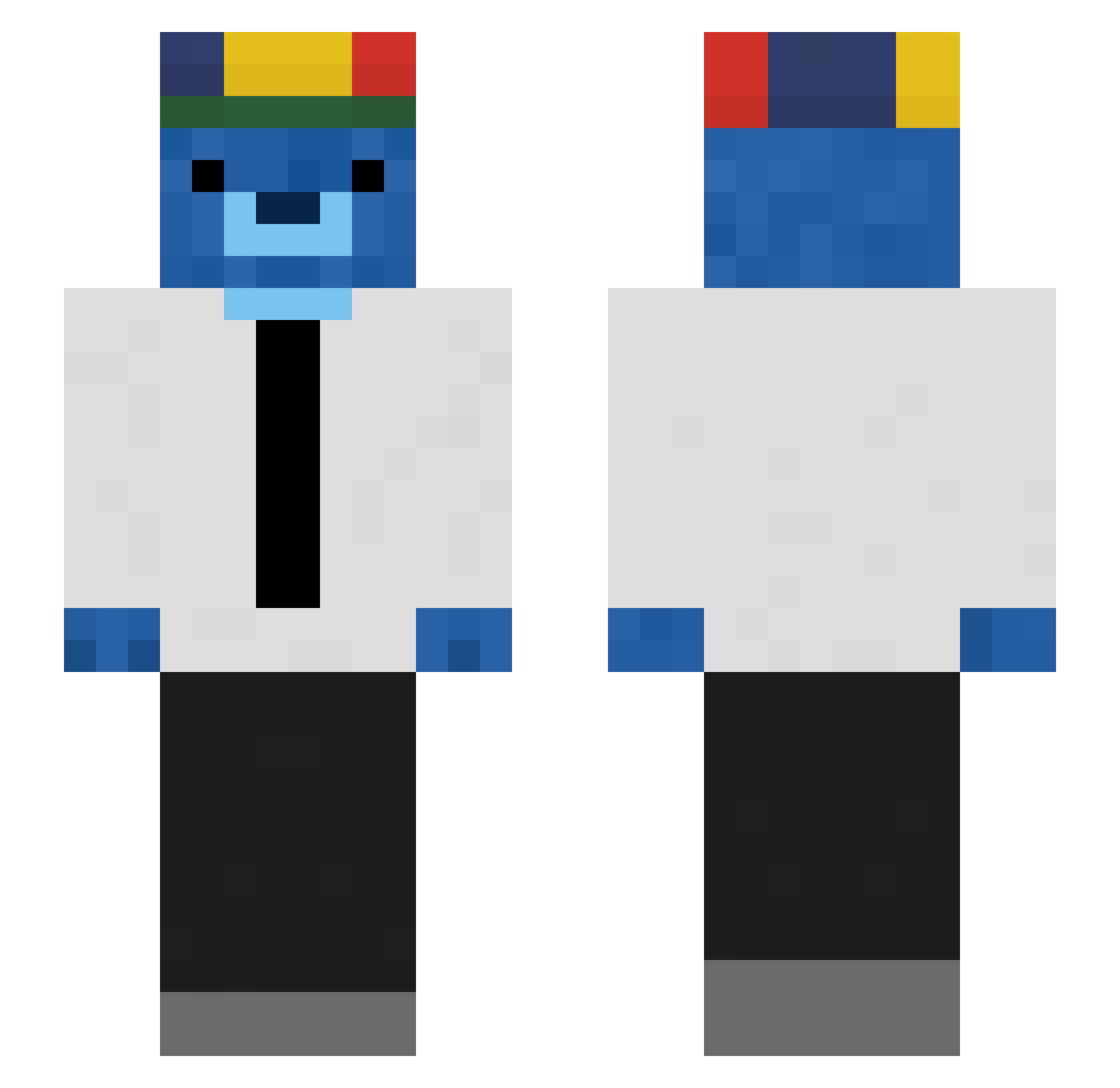 FleexVega Minecraft skin, front and back view