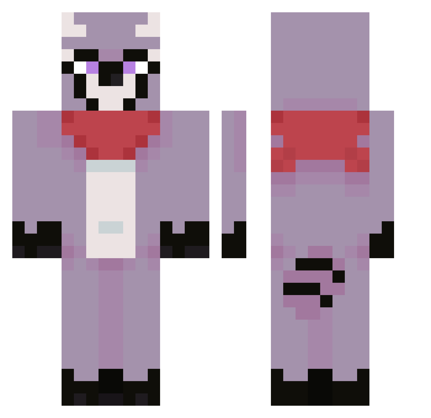 RustyFlowers Minecraft skin, front and back view